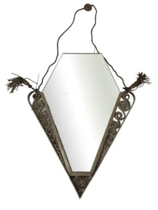 Art Deco Wrought Iron Mirror, 1920 France