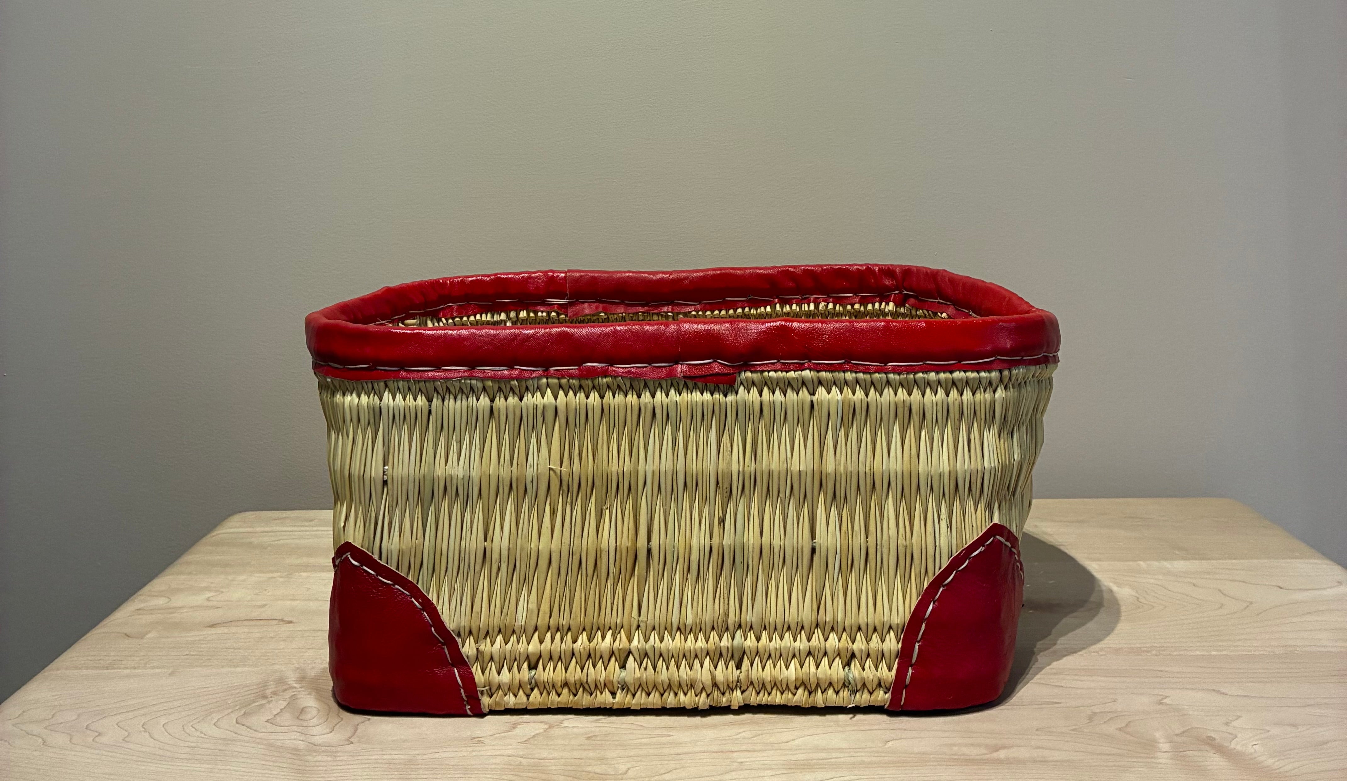 Small Red Trim Storage Basket