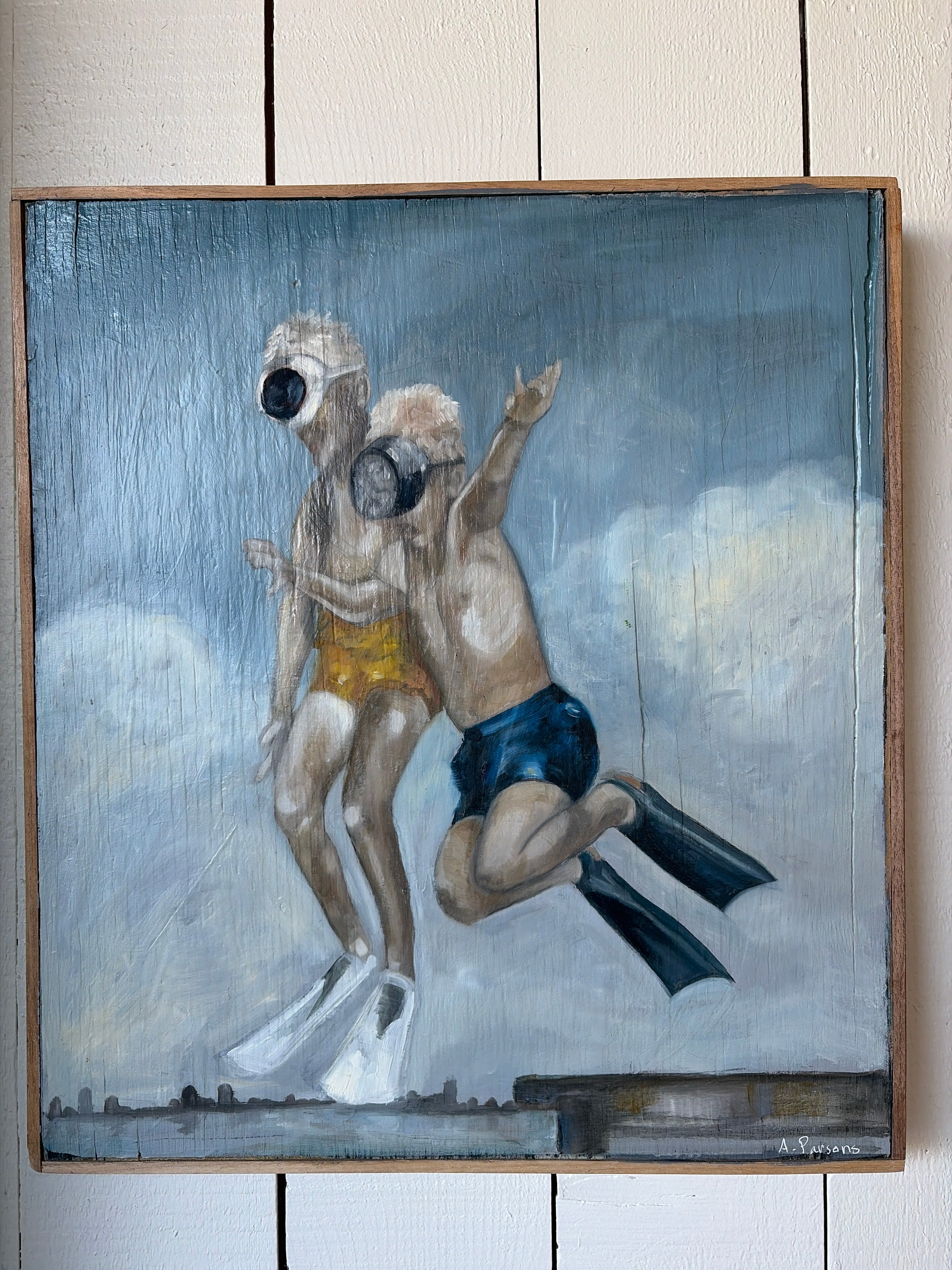 Alison Parsons, Jumping off the Dock 16x18