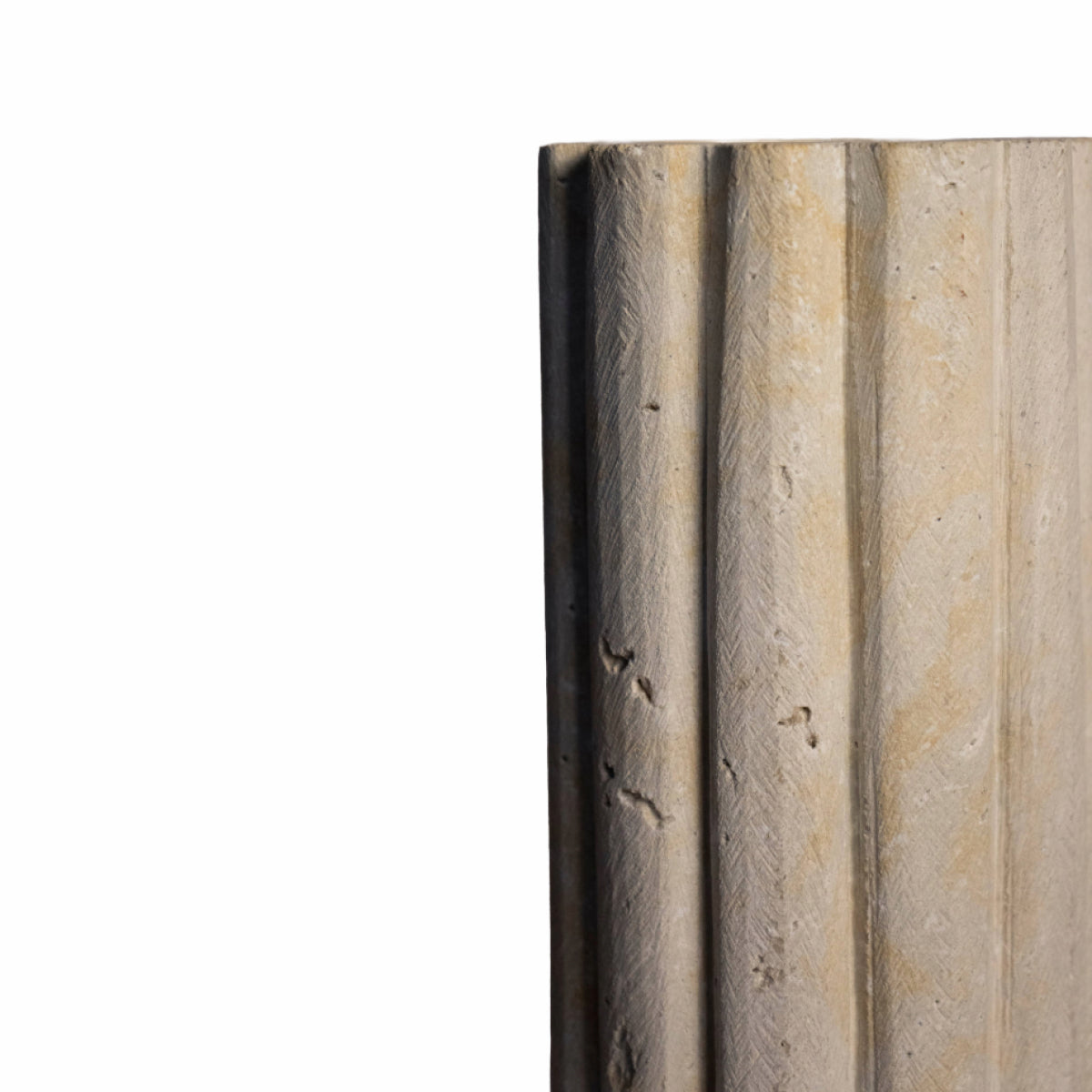Medium Fluted Vase - Travertine