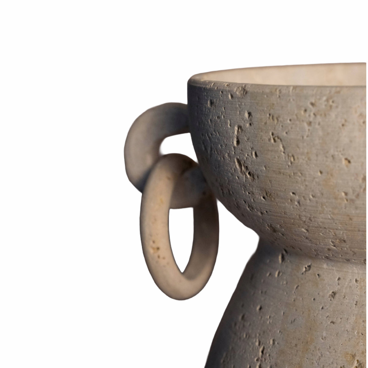 Vase With Rings - Travertine
