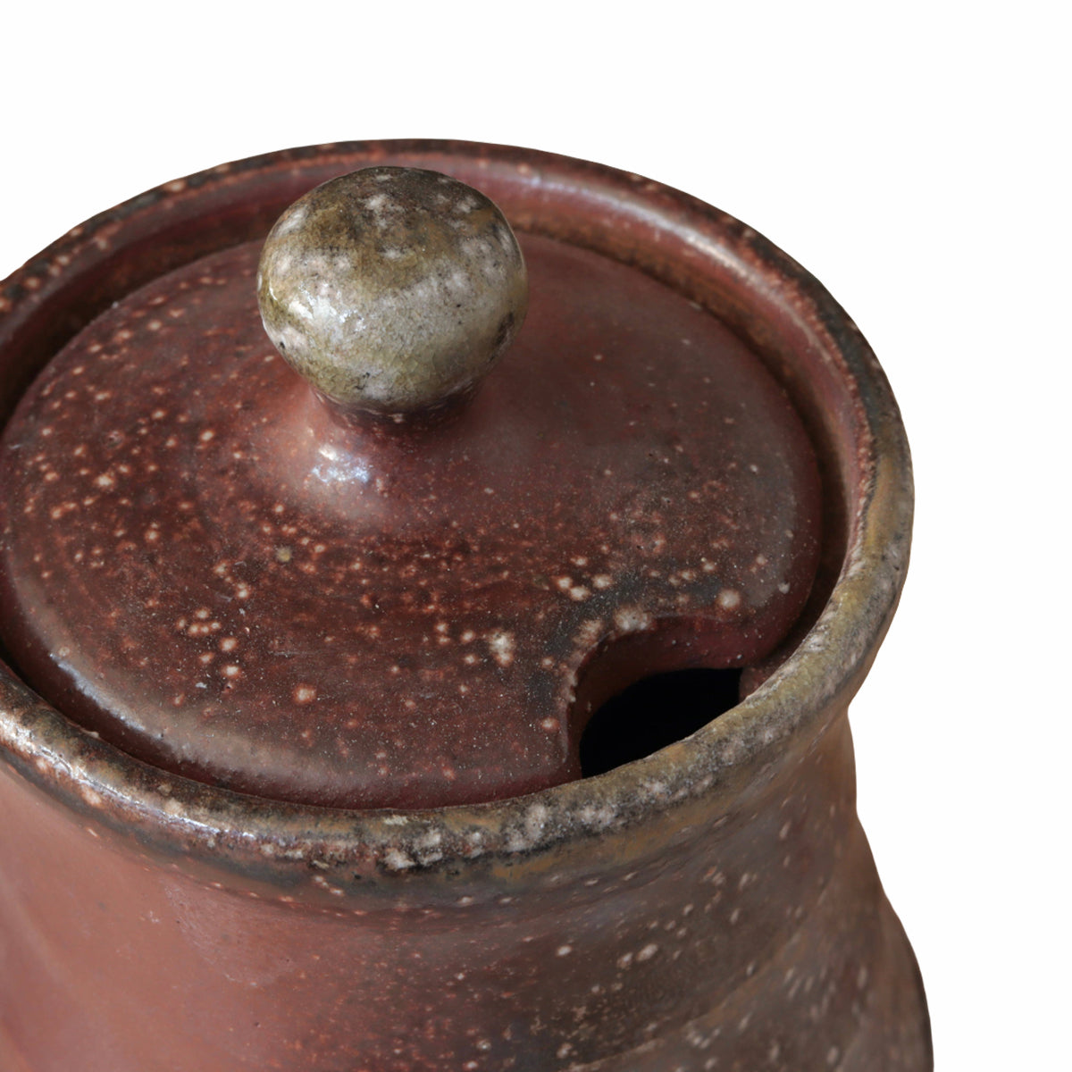 Soda-Fired Sugar Jars Hourglass Shape Dark
