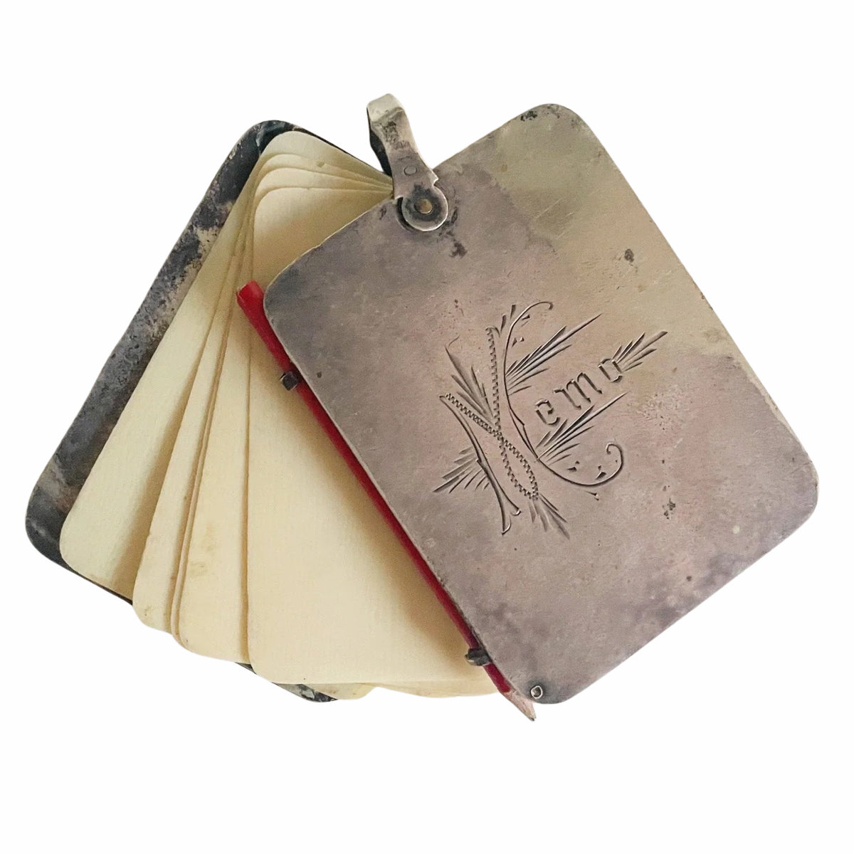 Sterling and Ivory Antique French Notebook Pendant