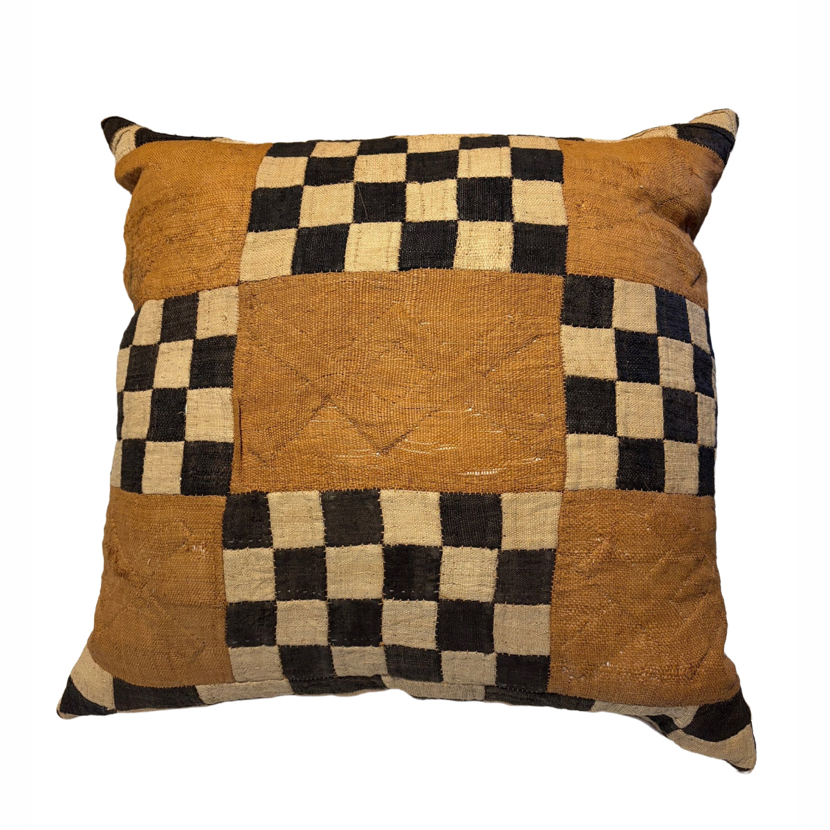Square African Patchwork Pillow 28”