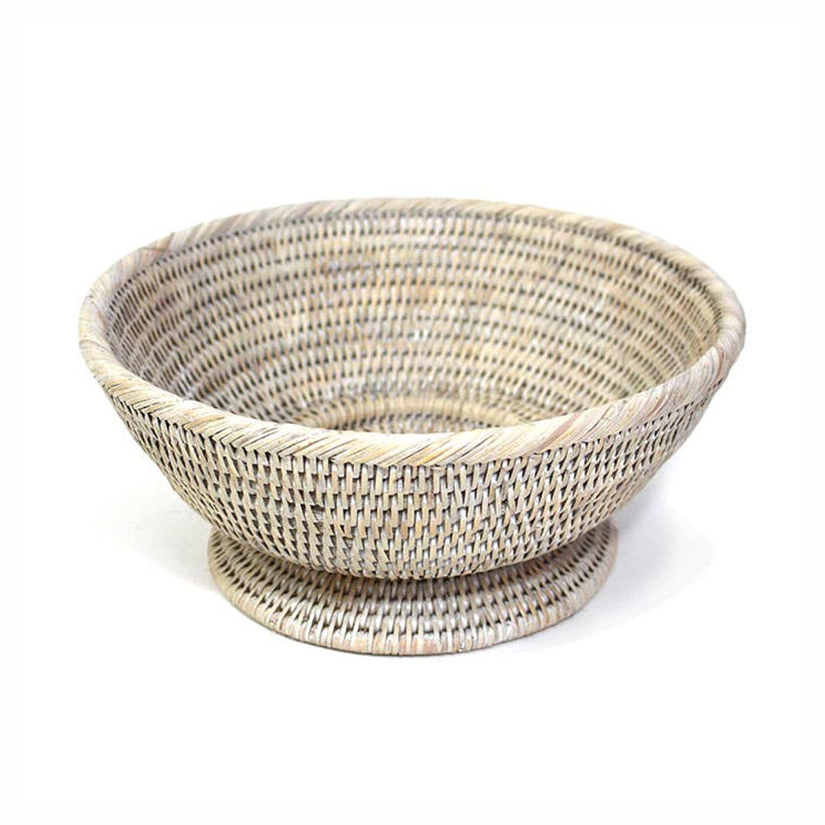 Round Pedestal Basket - 11x5'H: White