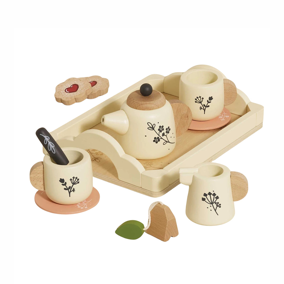 Eco-Friendly Wooden Tea Set & Tray