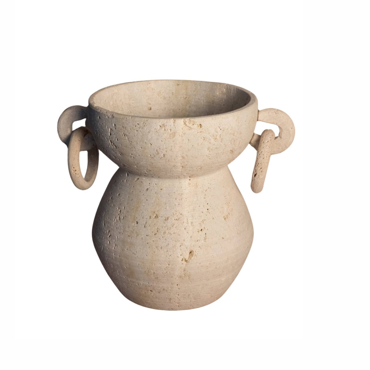 Vase With Rings - Travertine