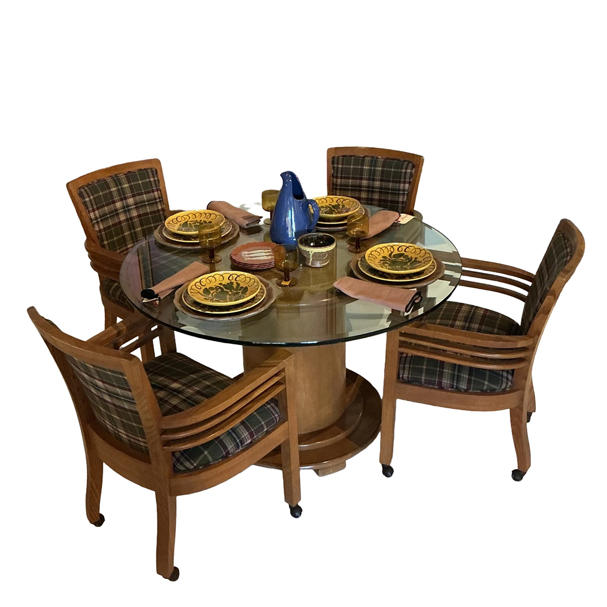 90's Oak Game Table & Chairs