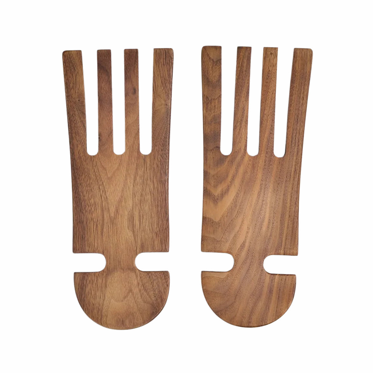 9" Walnut Wood Salad Hands - Handmade Serving Utensils