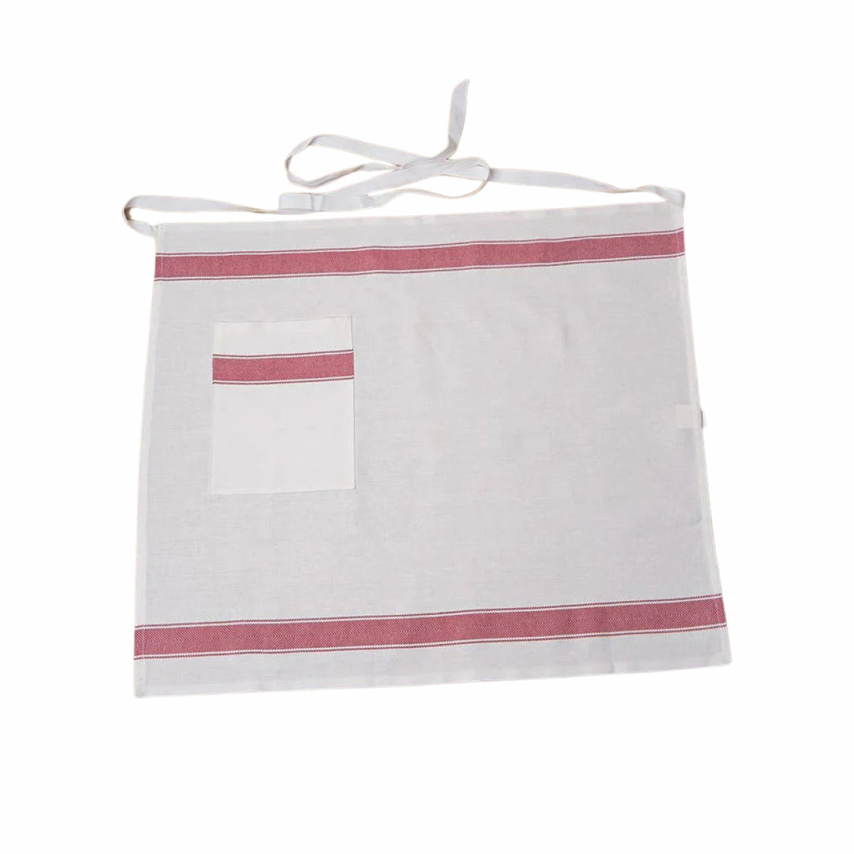Classic Italian Apron - 100% Cotton - Herringbone Red