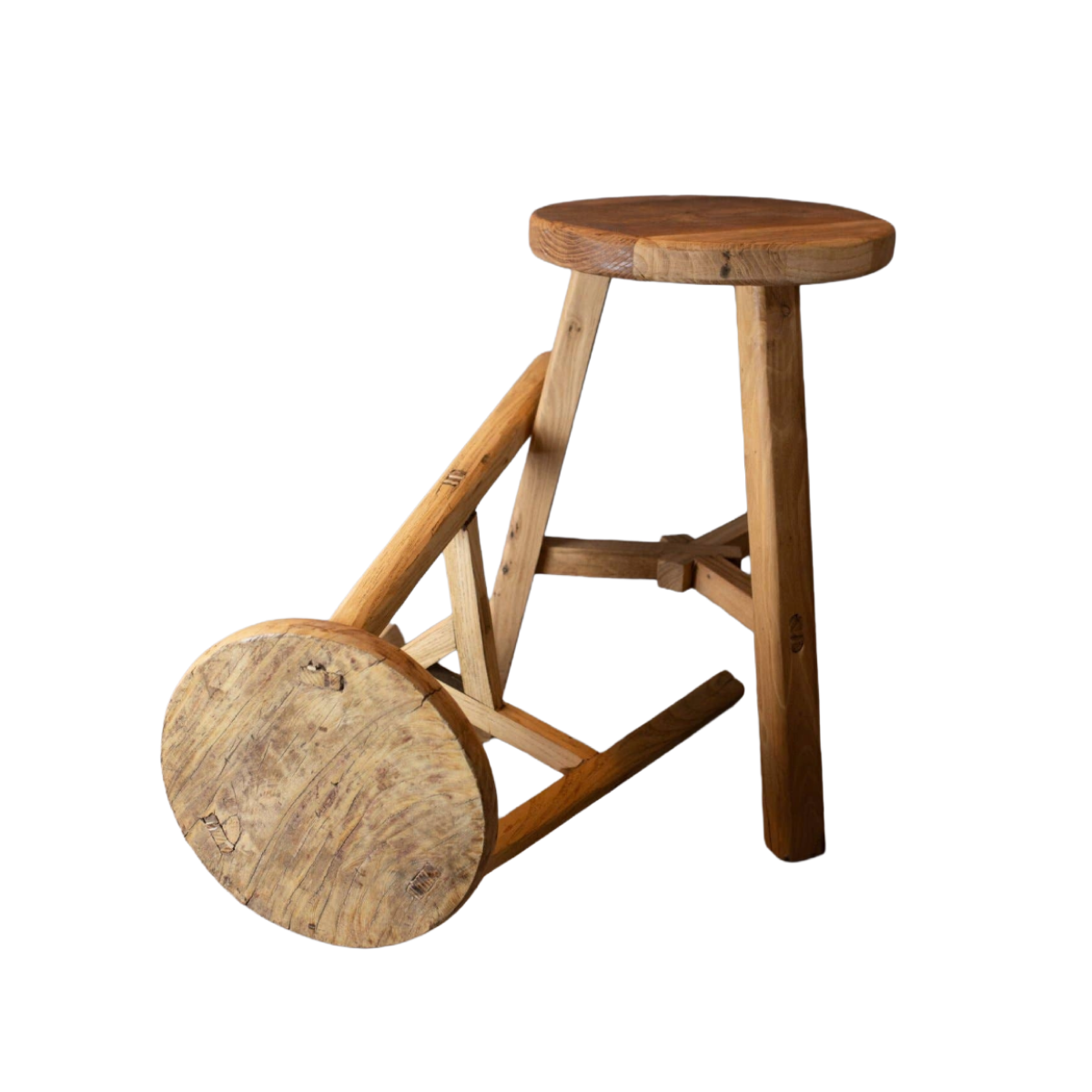 Elmwood Round Stool