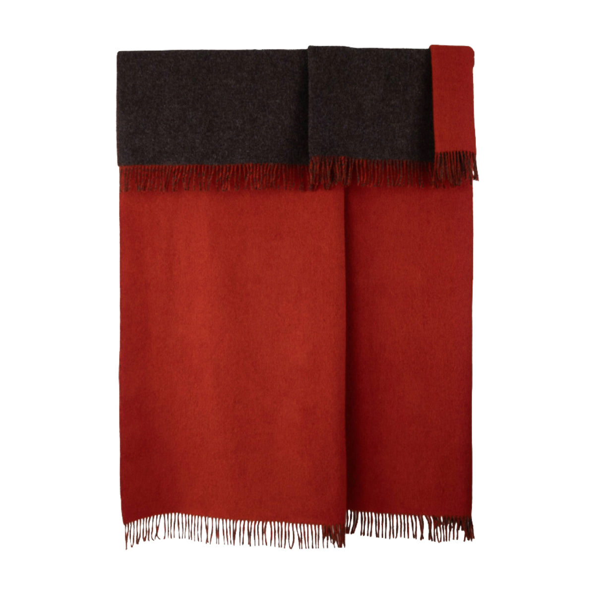 Highland Tweeds Reversible Double Cloth Throw~Charcoal/Camel