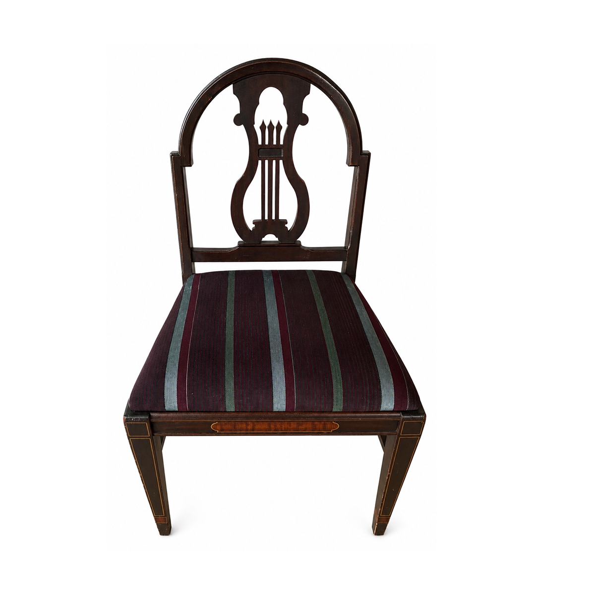 Vintage Wood Chair in Duncan Phyfe Style with Custom Reupholstered Cushion