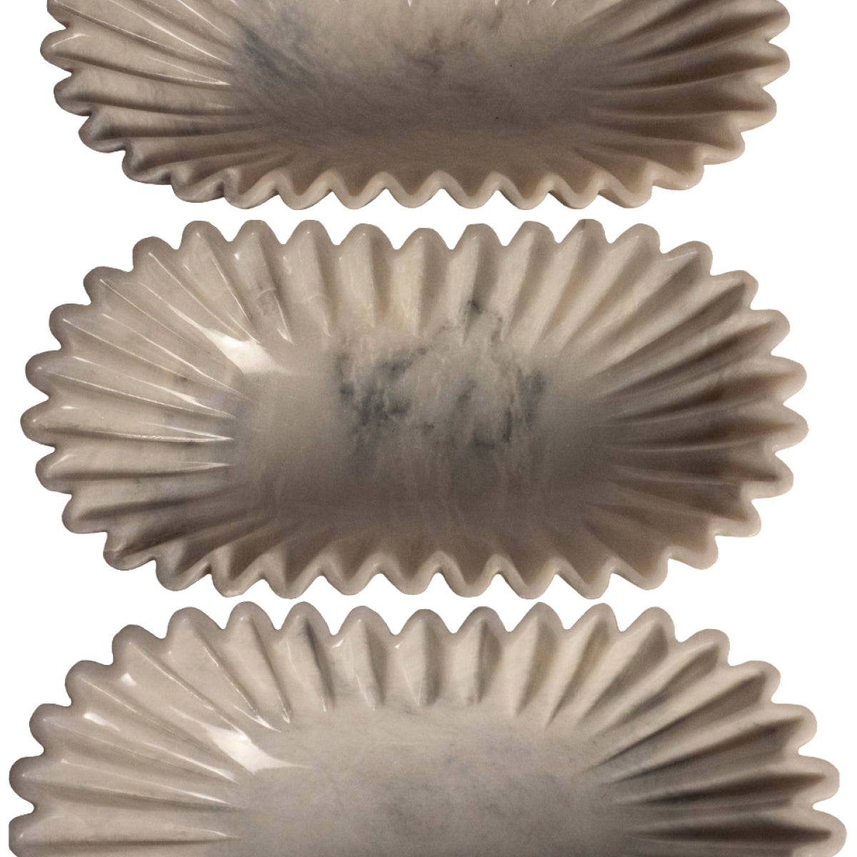 Fluted Marble Bowl - Medium