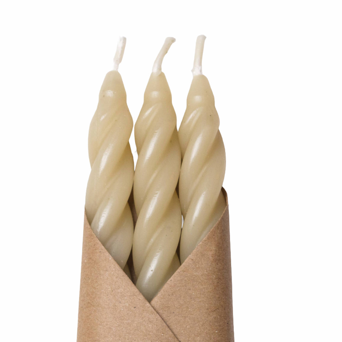 Sand Spiral Beeswax Candles - Set of 3