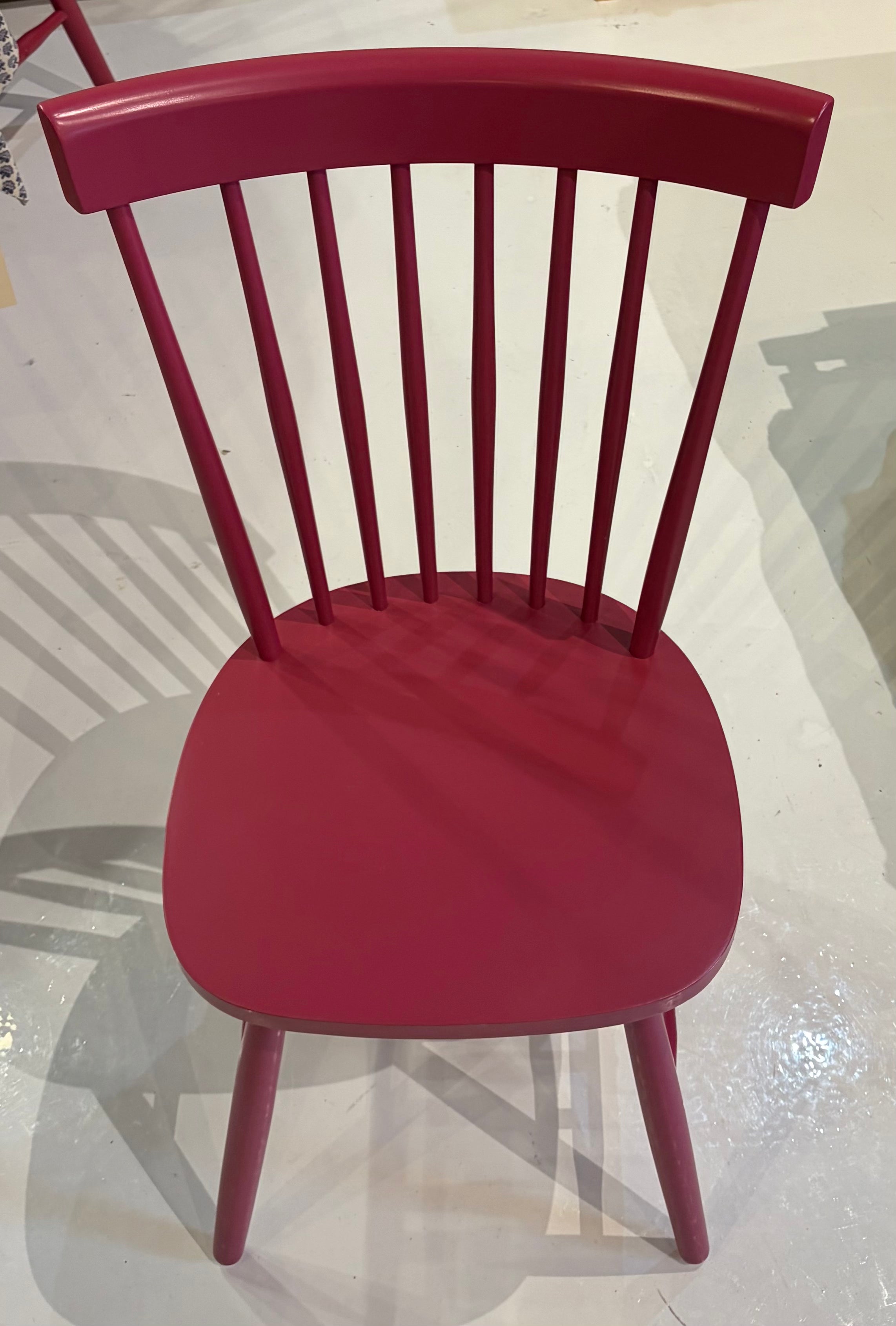 Pink Painted Wooden Spindle-Back Dining Chair