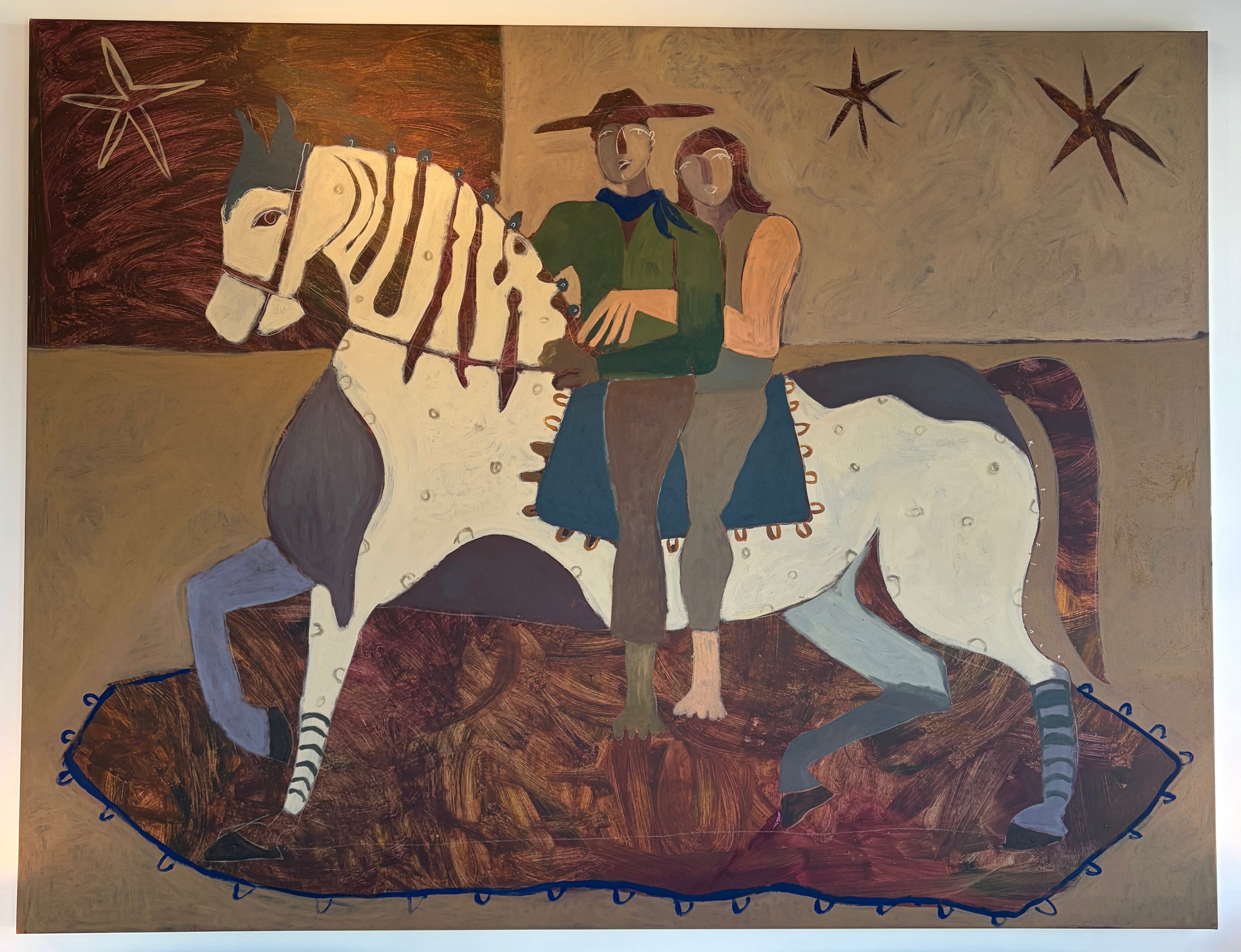 Couple on a Horse by Kate Florence