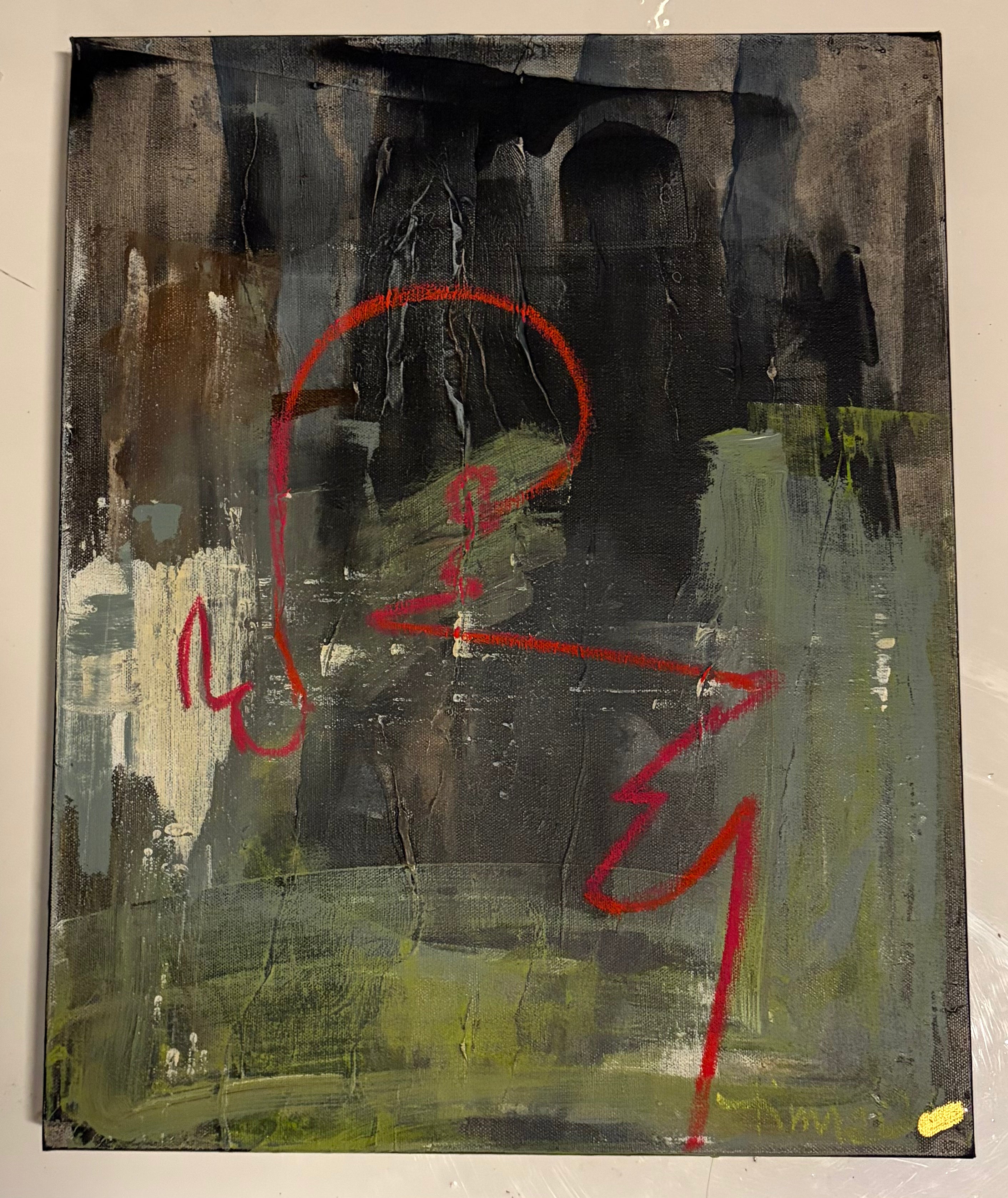 Timree Art, Red Line Work 20”x16”