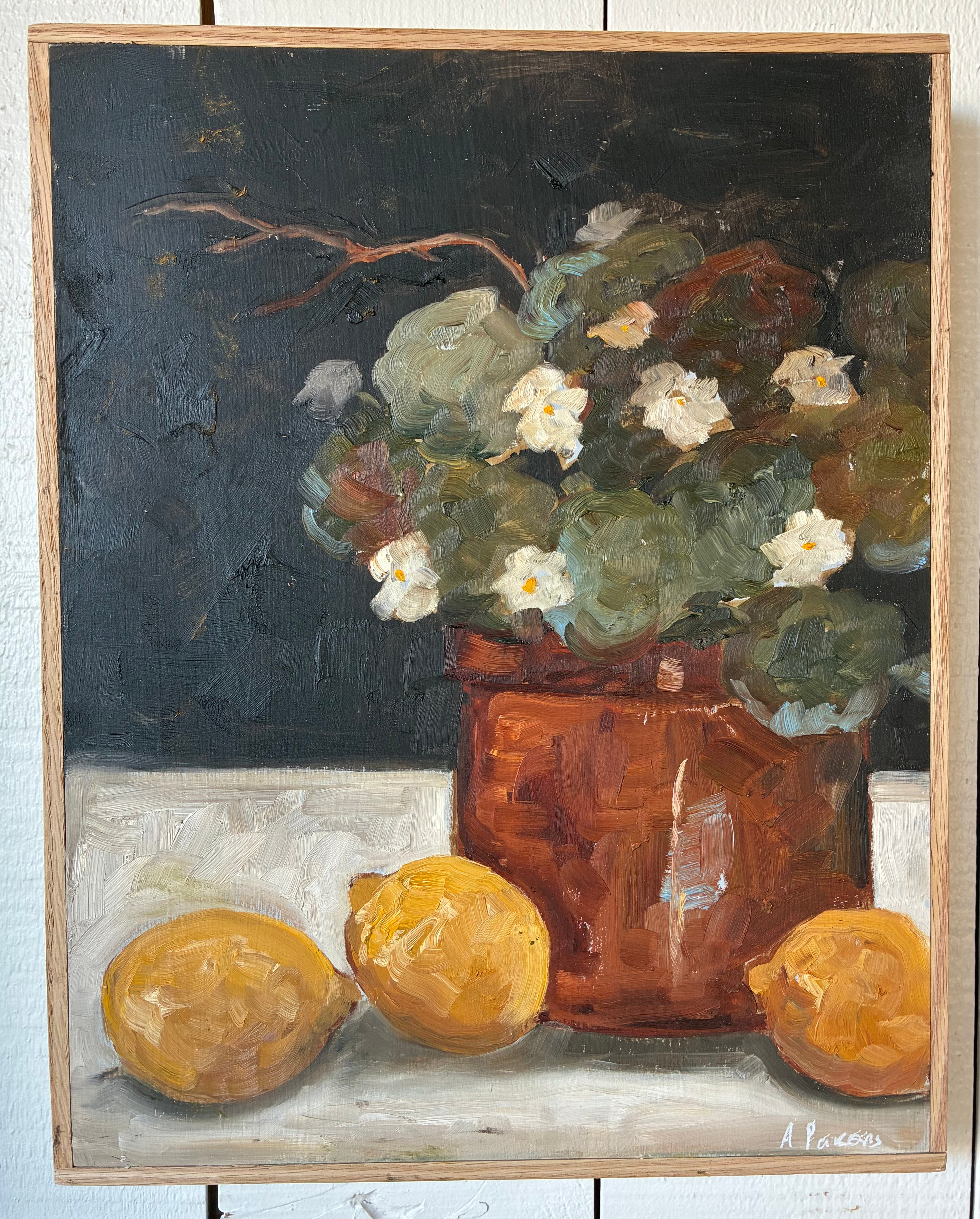 Alison Parsons, Green Bouquet with Lemons 14.5” x 11.5”