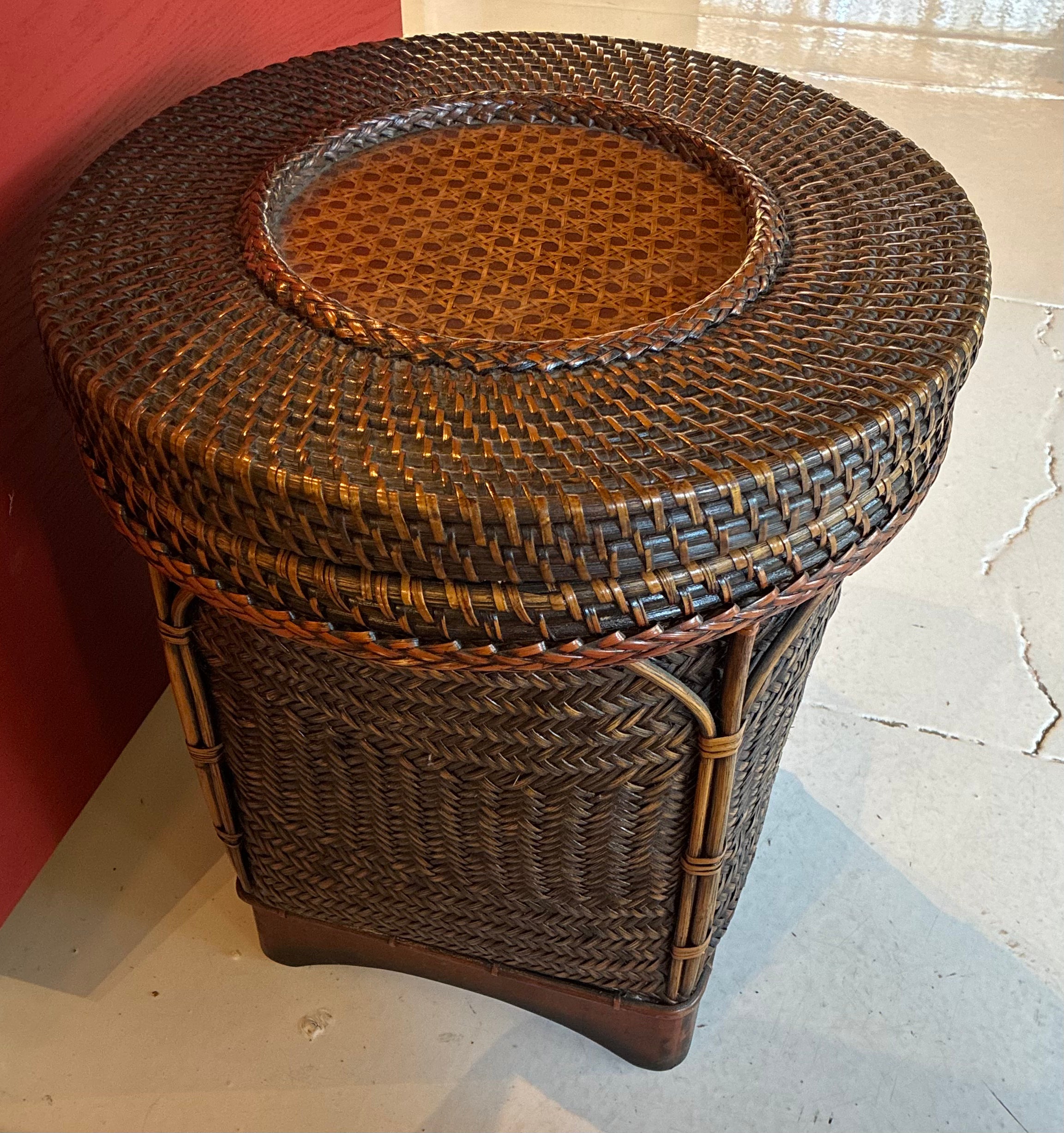 Rattan Table with Storage