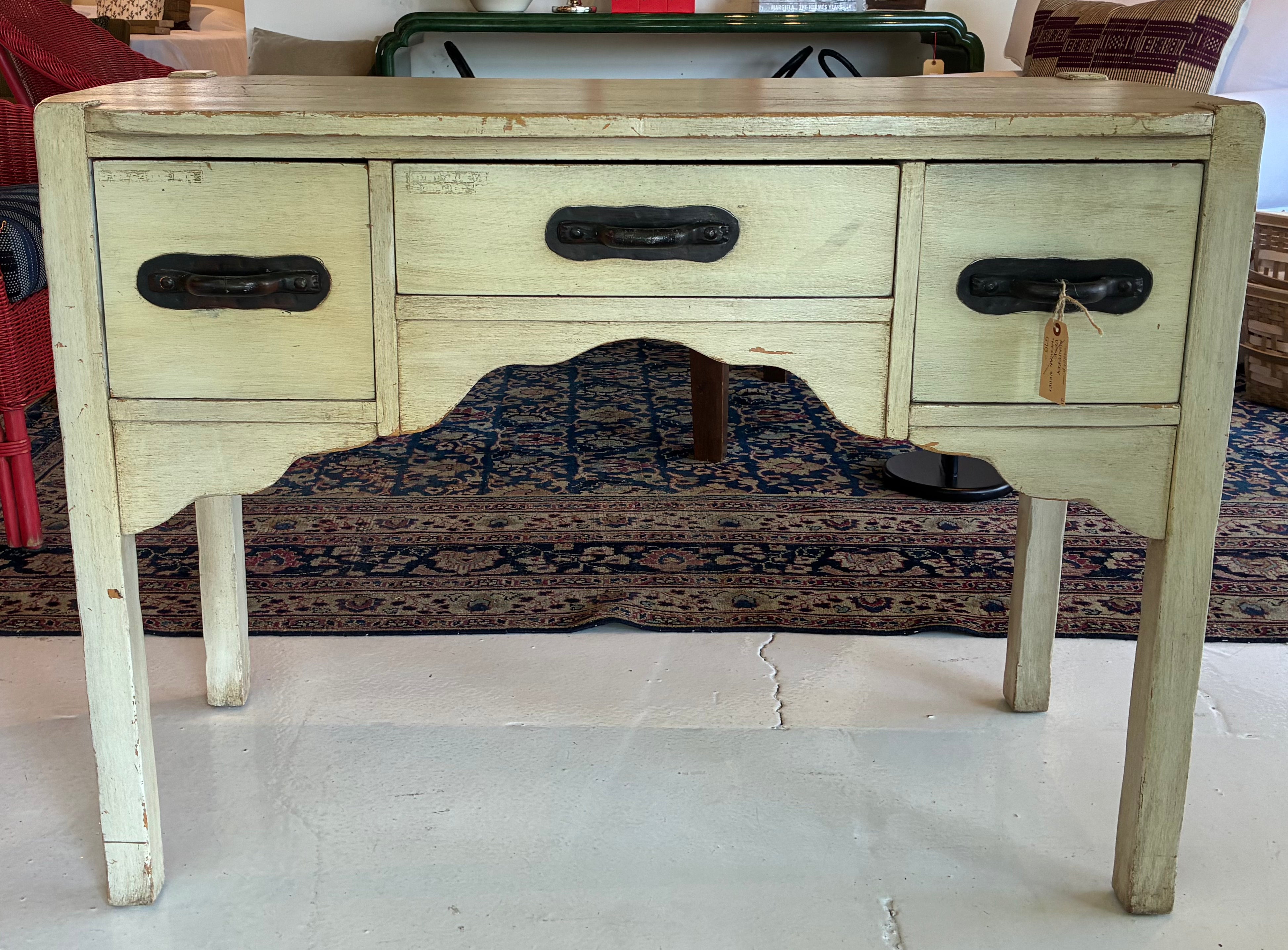 Proper 1930s Monterey Desk in a White Finish