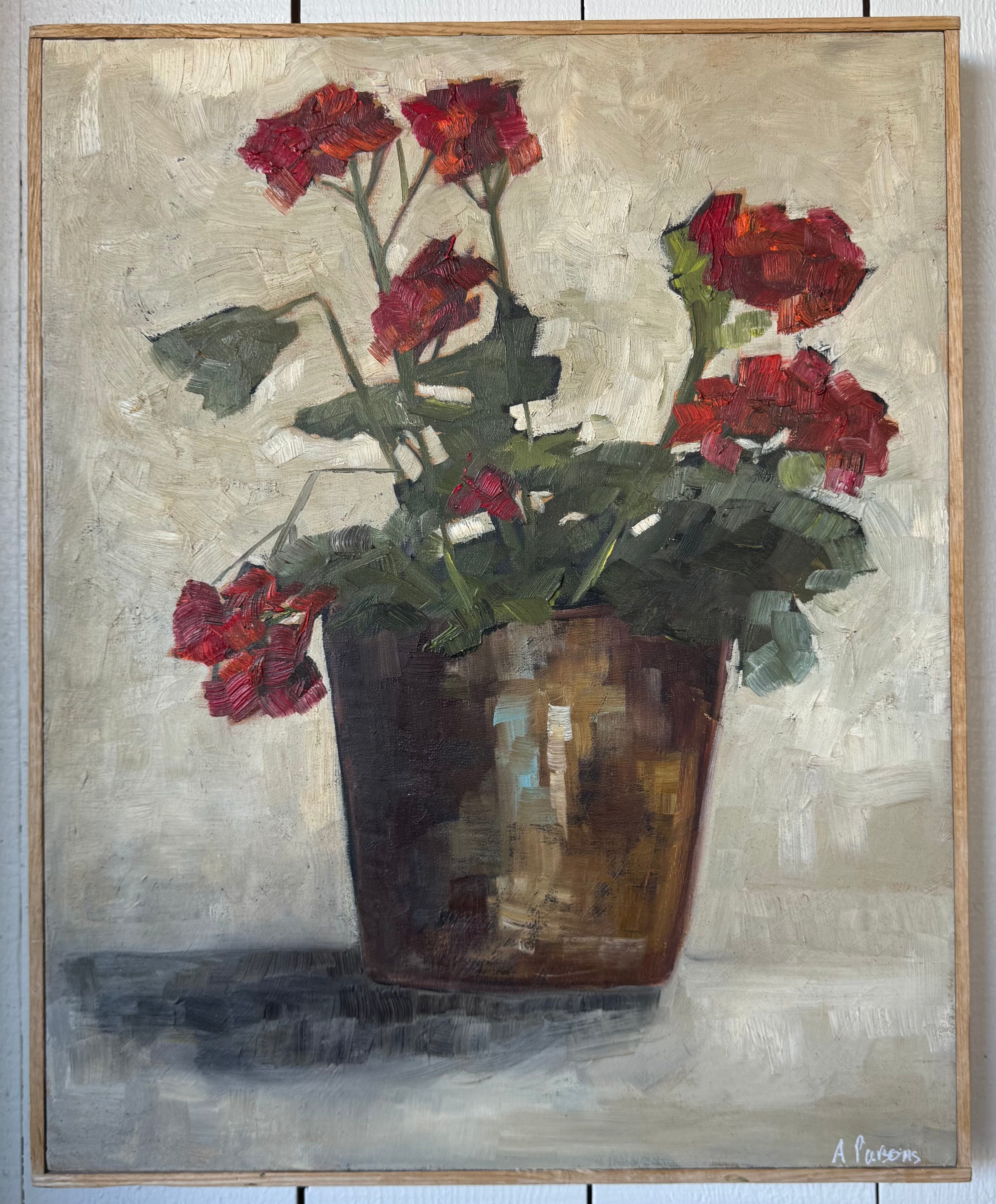 Alison Parson, Floral with White Background 16.5” x 20.5”