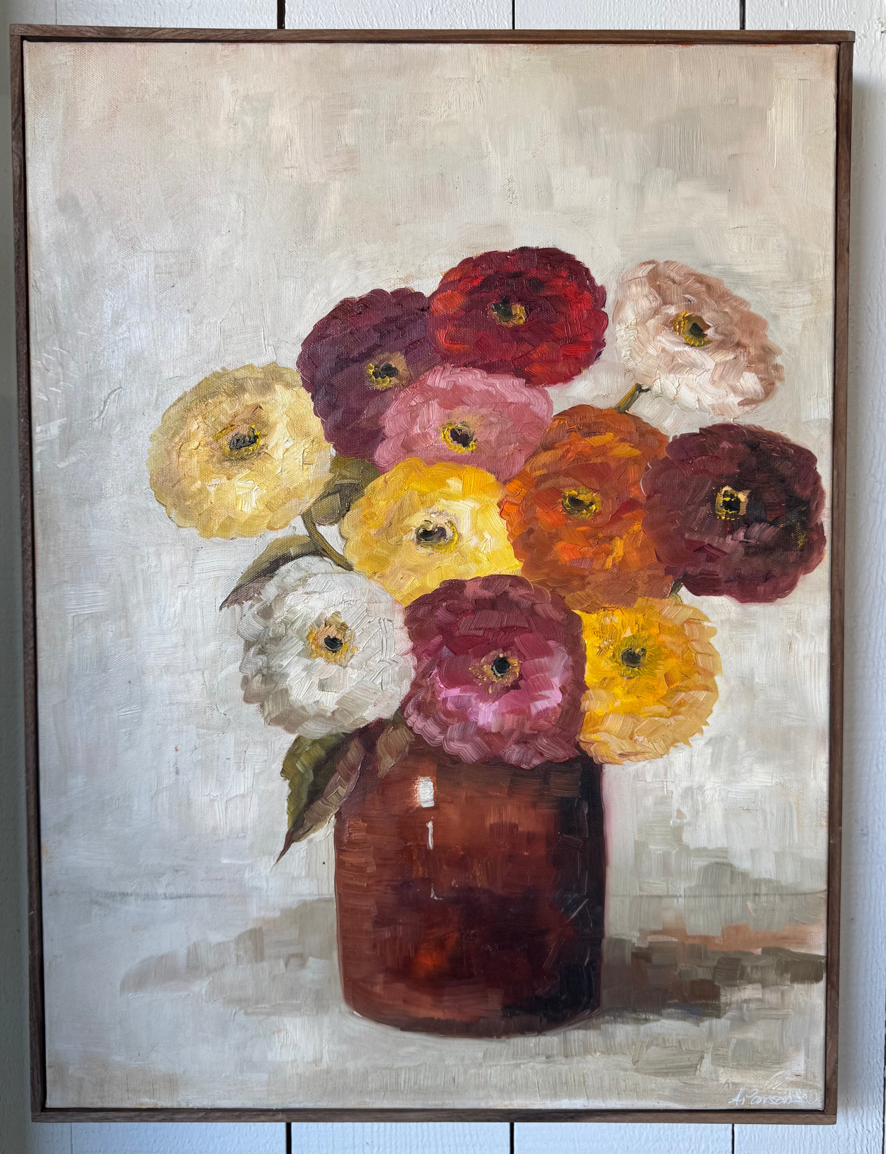 Alison Parsons, floral Bouquet White Background 24.5” x 18.5”