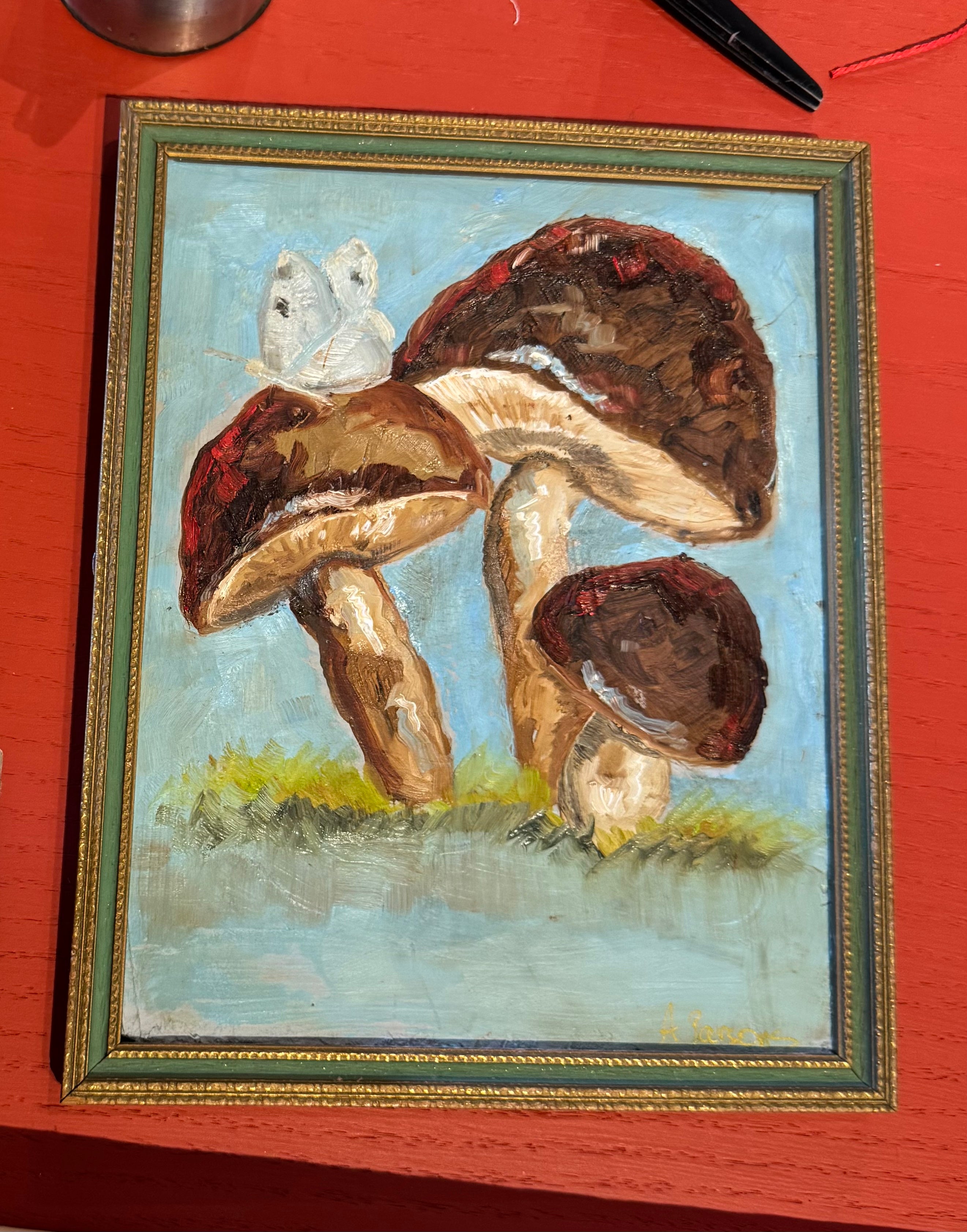 Ali Parsons, Baby Blue Mushrooms 10”x8”