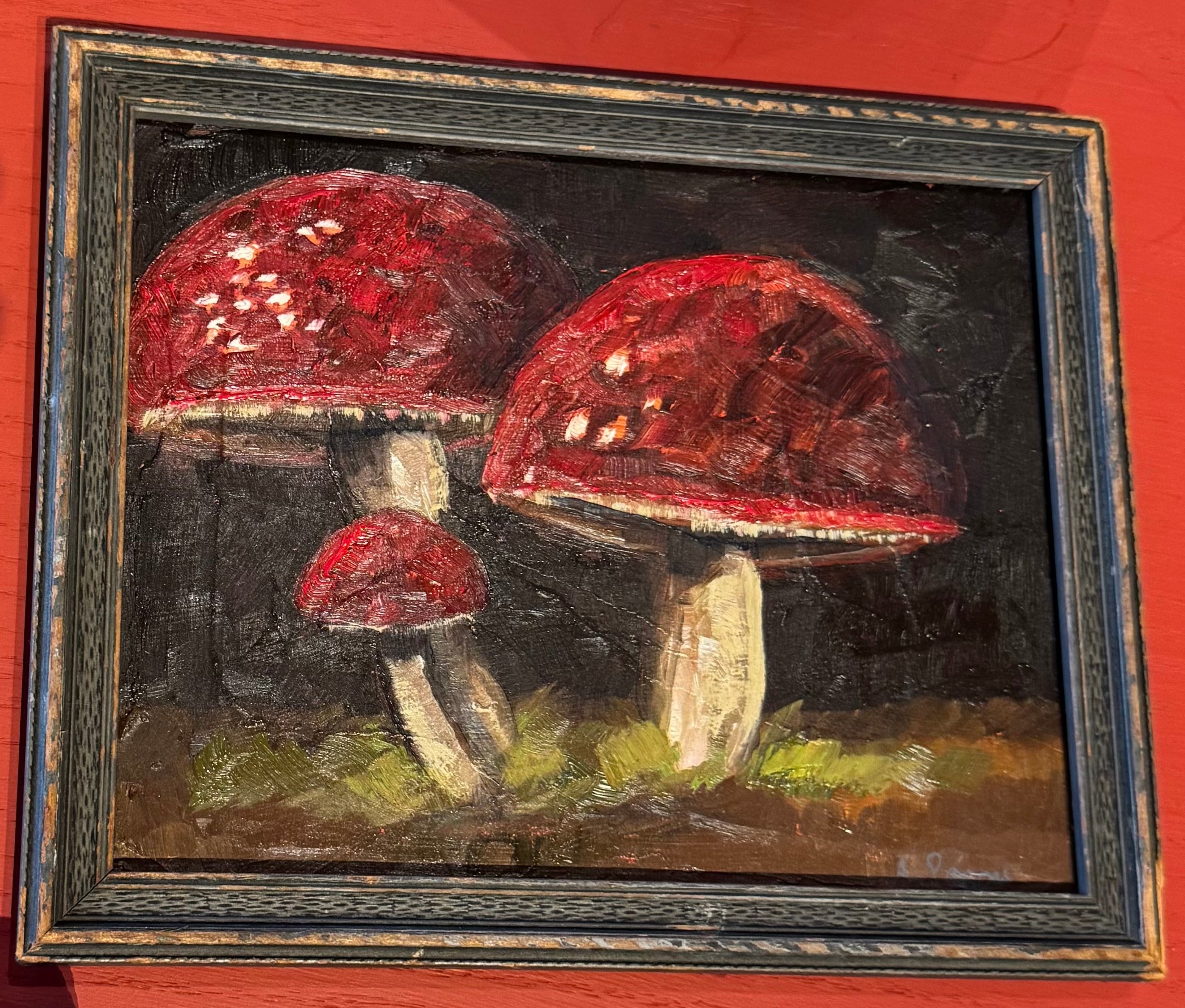 Ali Parsons, Dark Red Mushrooms 8”x10”