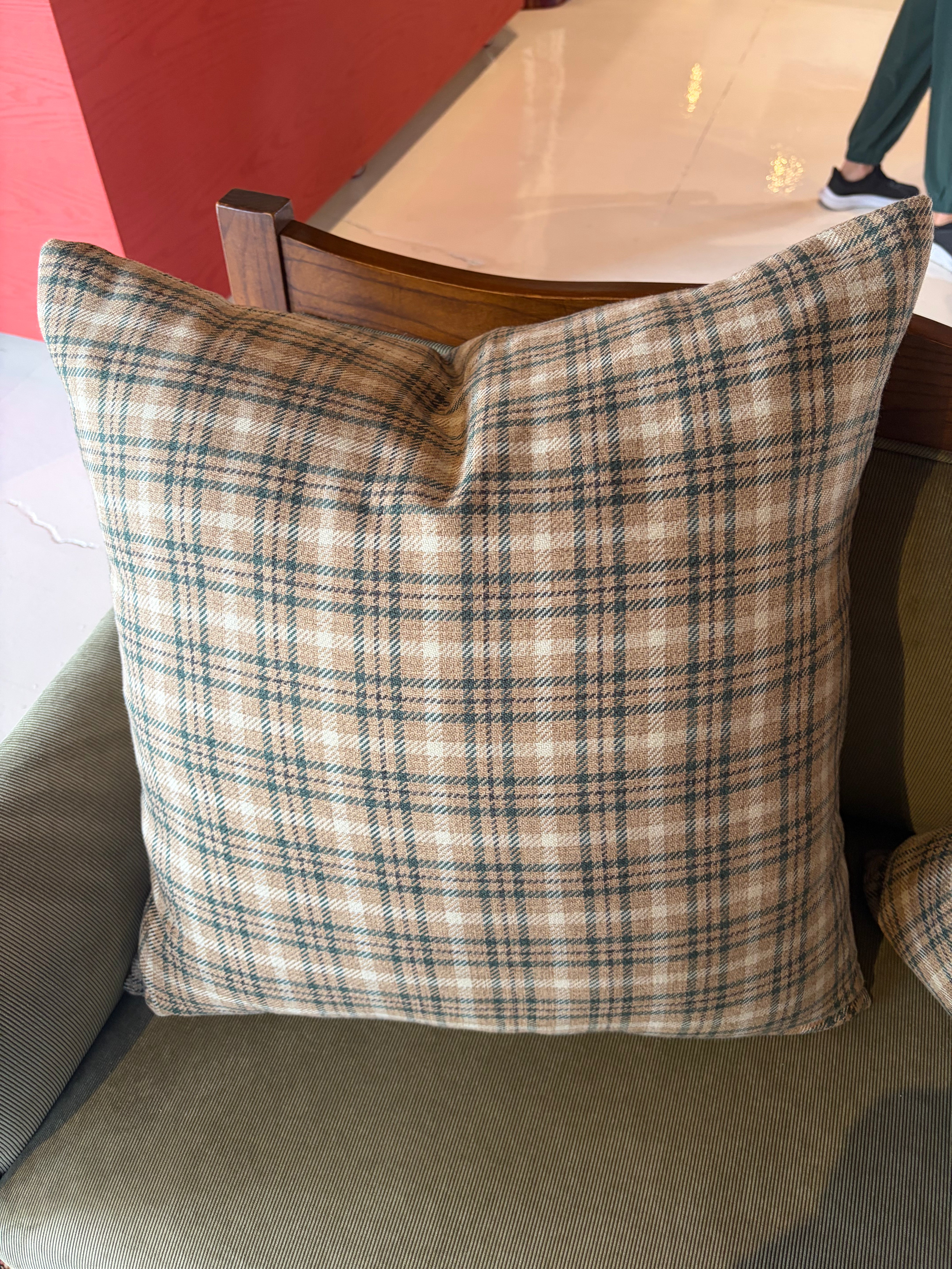 Plaid Square Pillow 23”