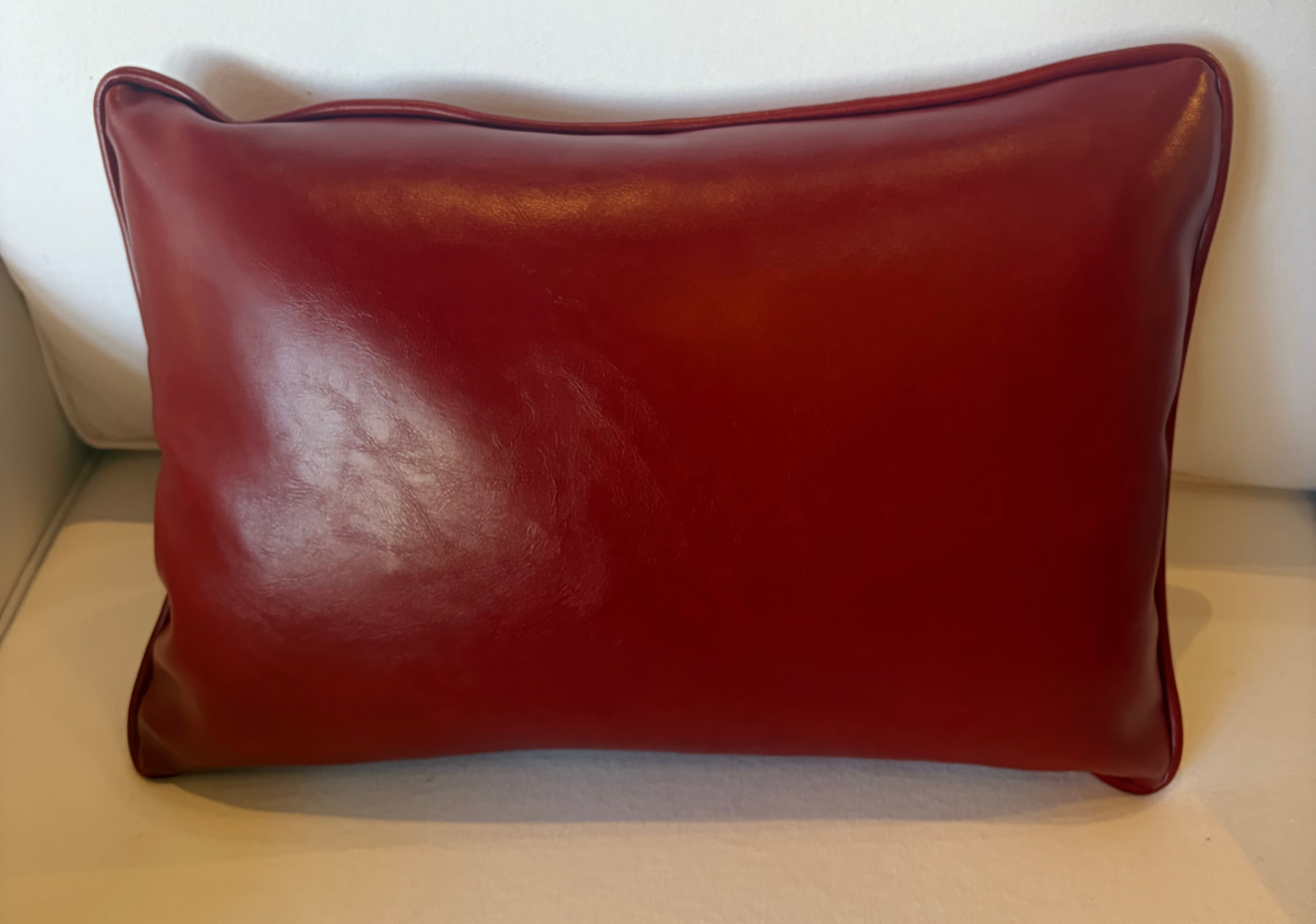 Red Patent Leather Pillow