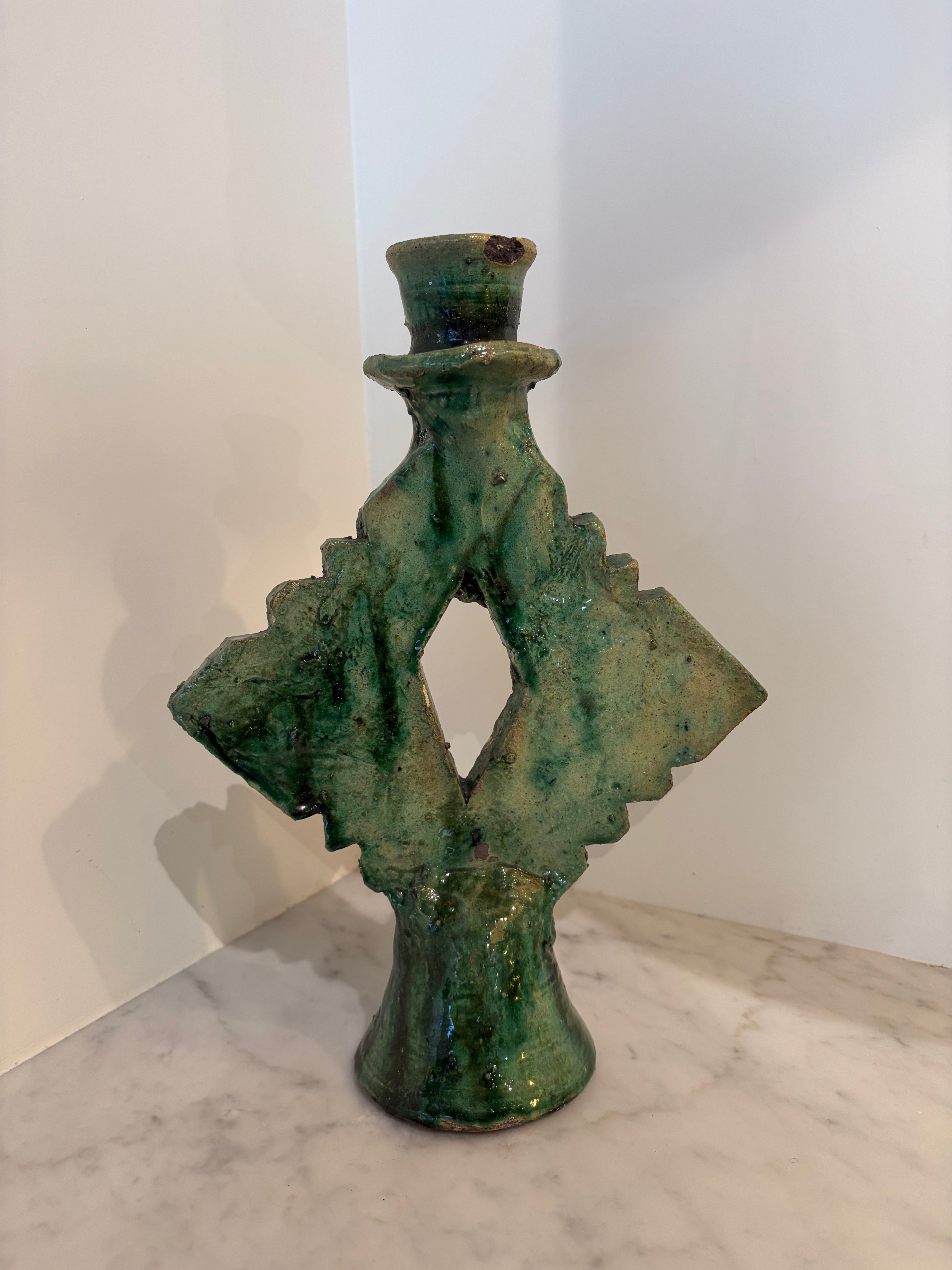 Ceramic Candleholder 13”H