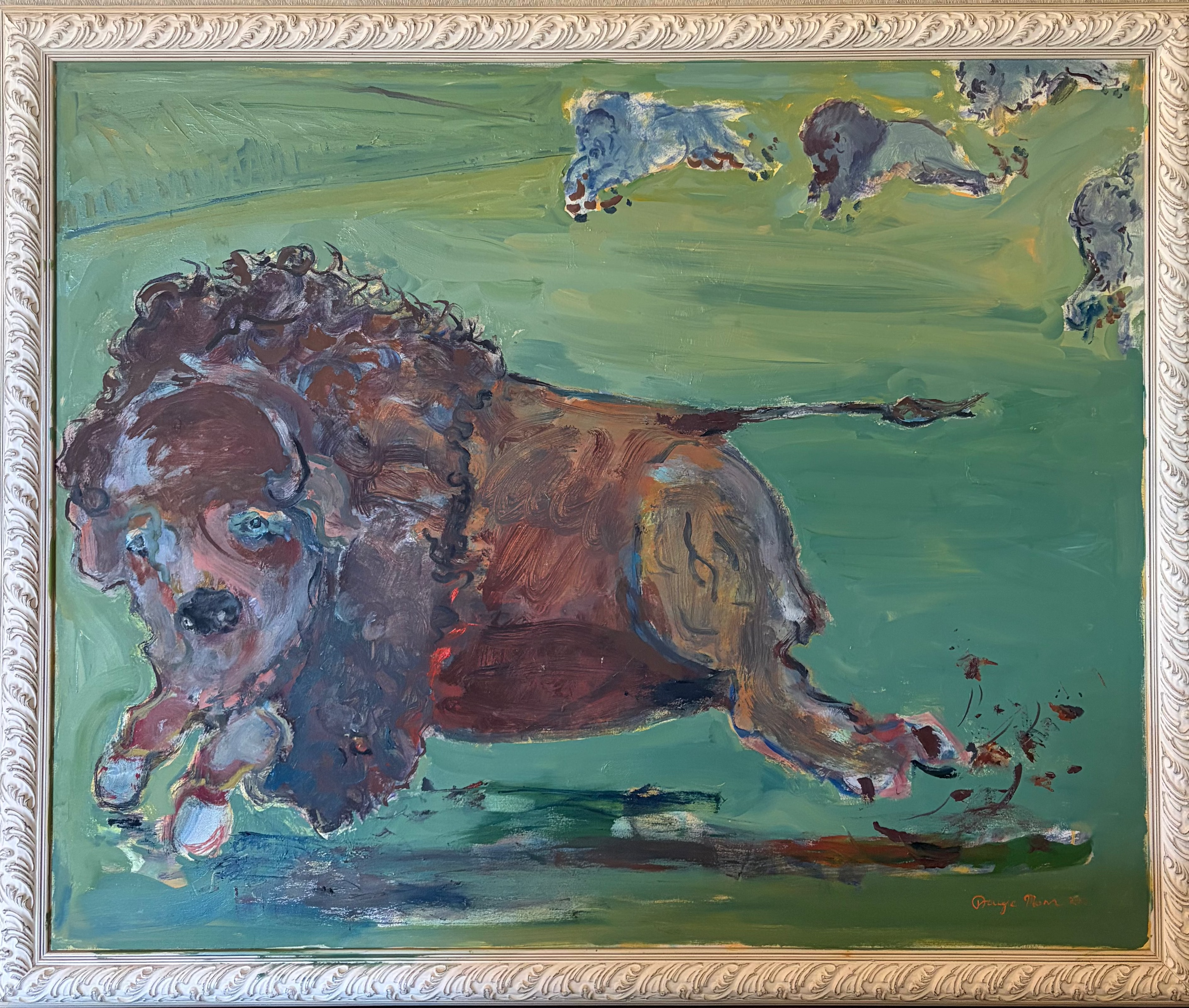 Wild Buffalo Original Oil Painting by Dougie Mann