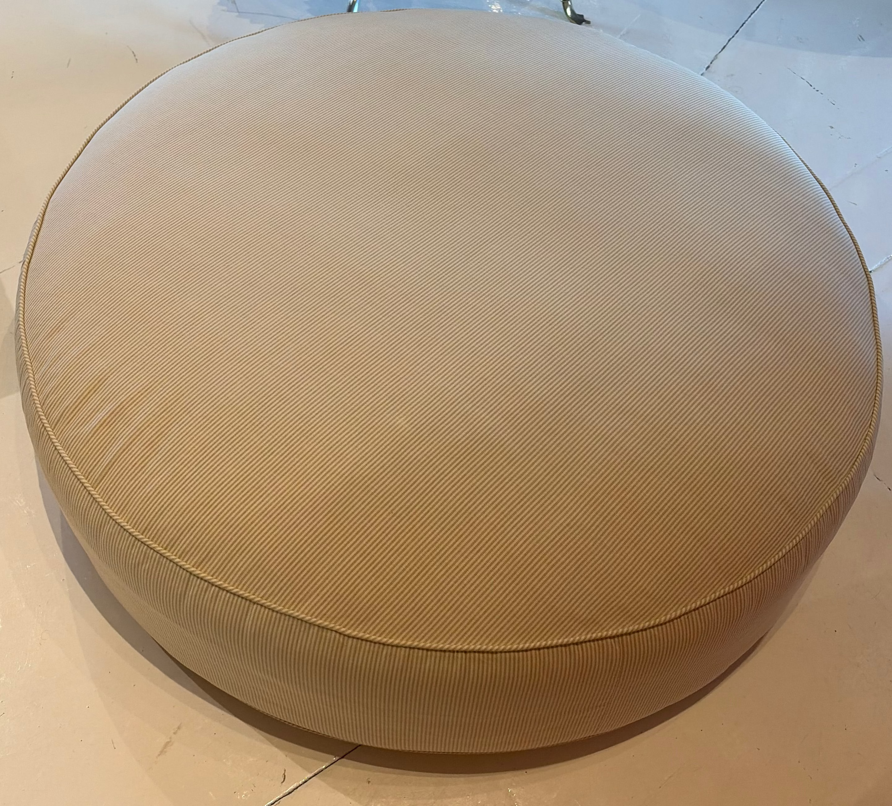 Prairie Ottoman Tan Stripes