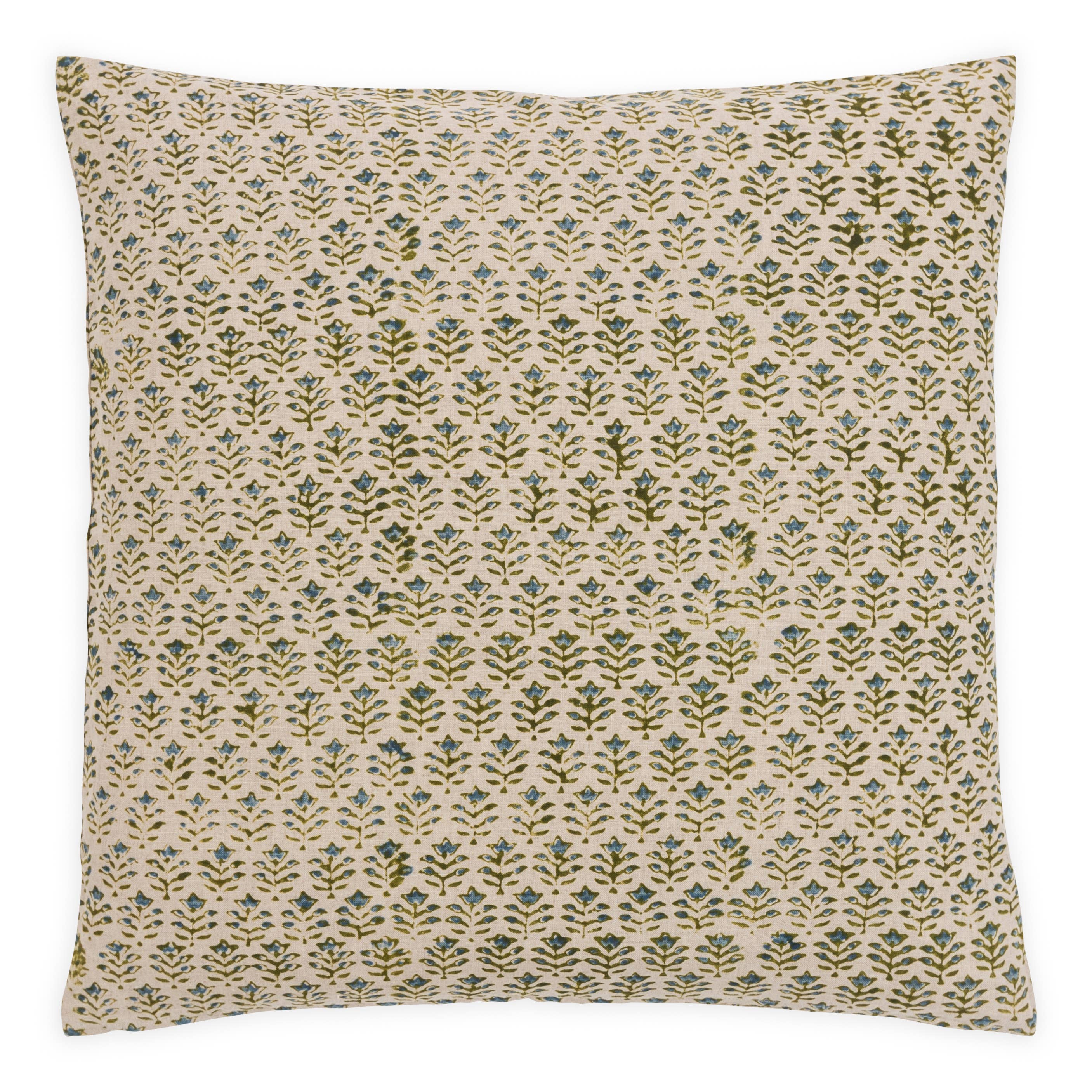 Provence Cornflower Blue/Green Decorative Pillow