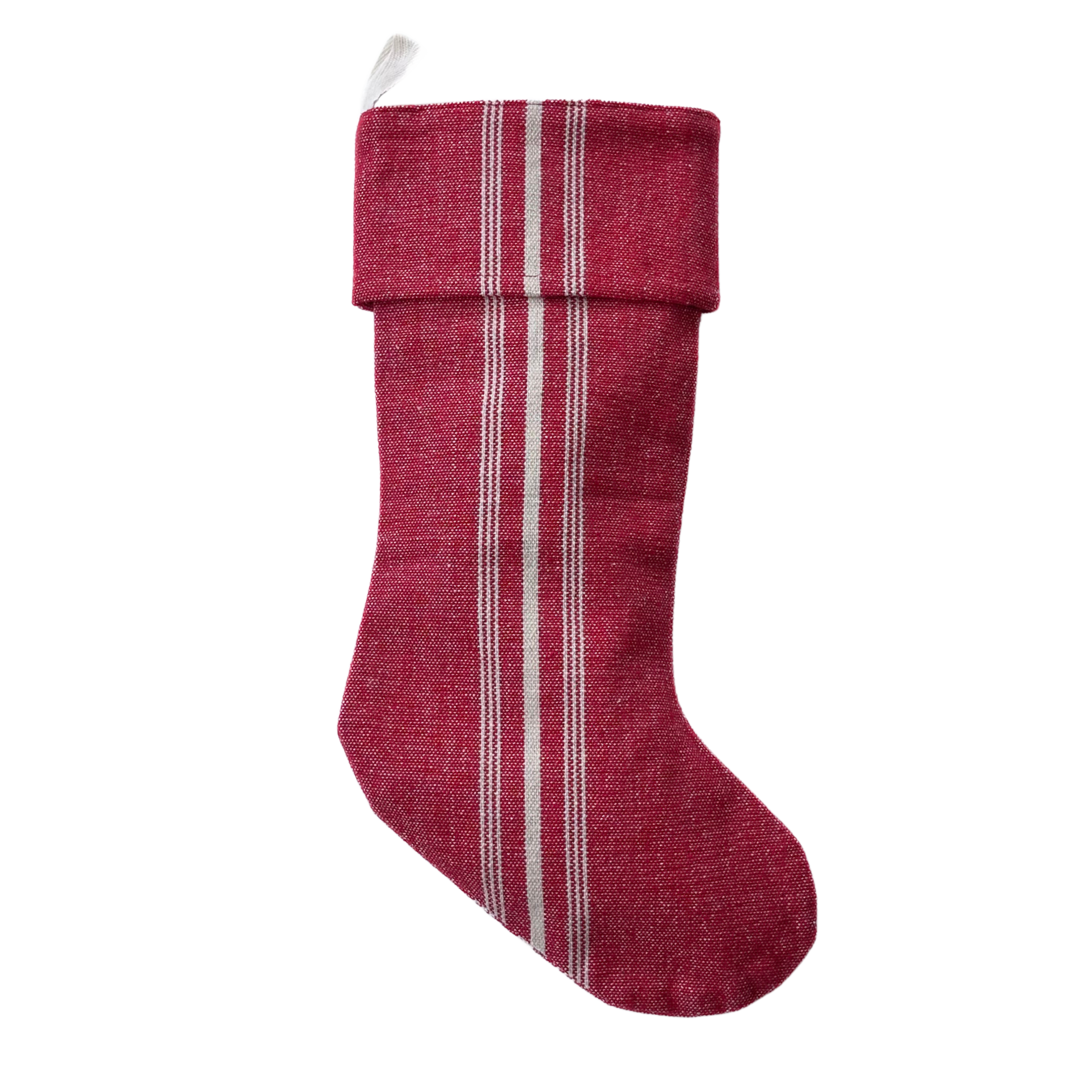 Classic Grain Stripe Stocking: Red Stripe