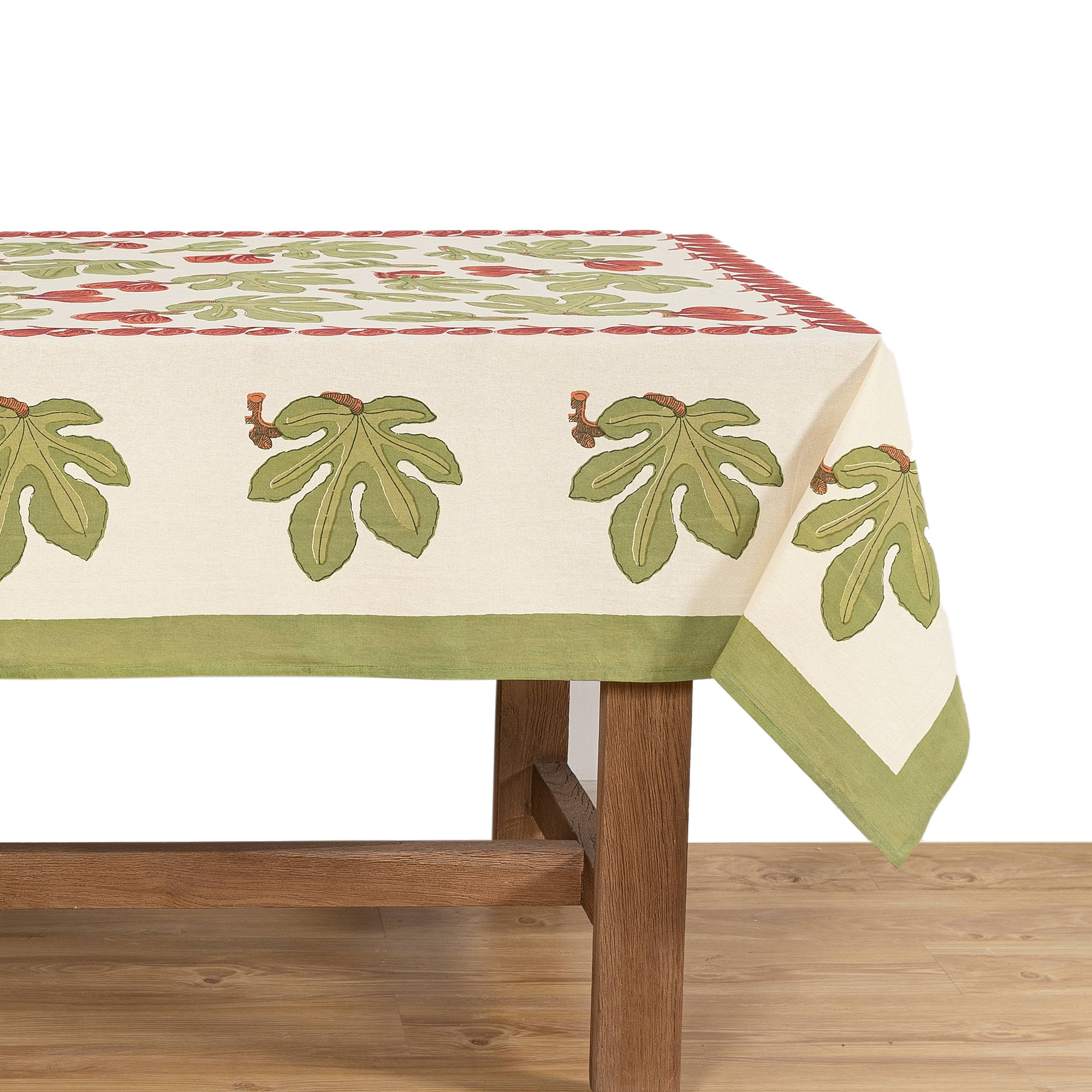 Fig Red& Green | French Tablecloths: 59" x 59"