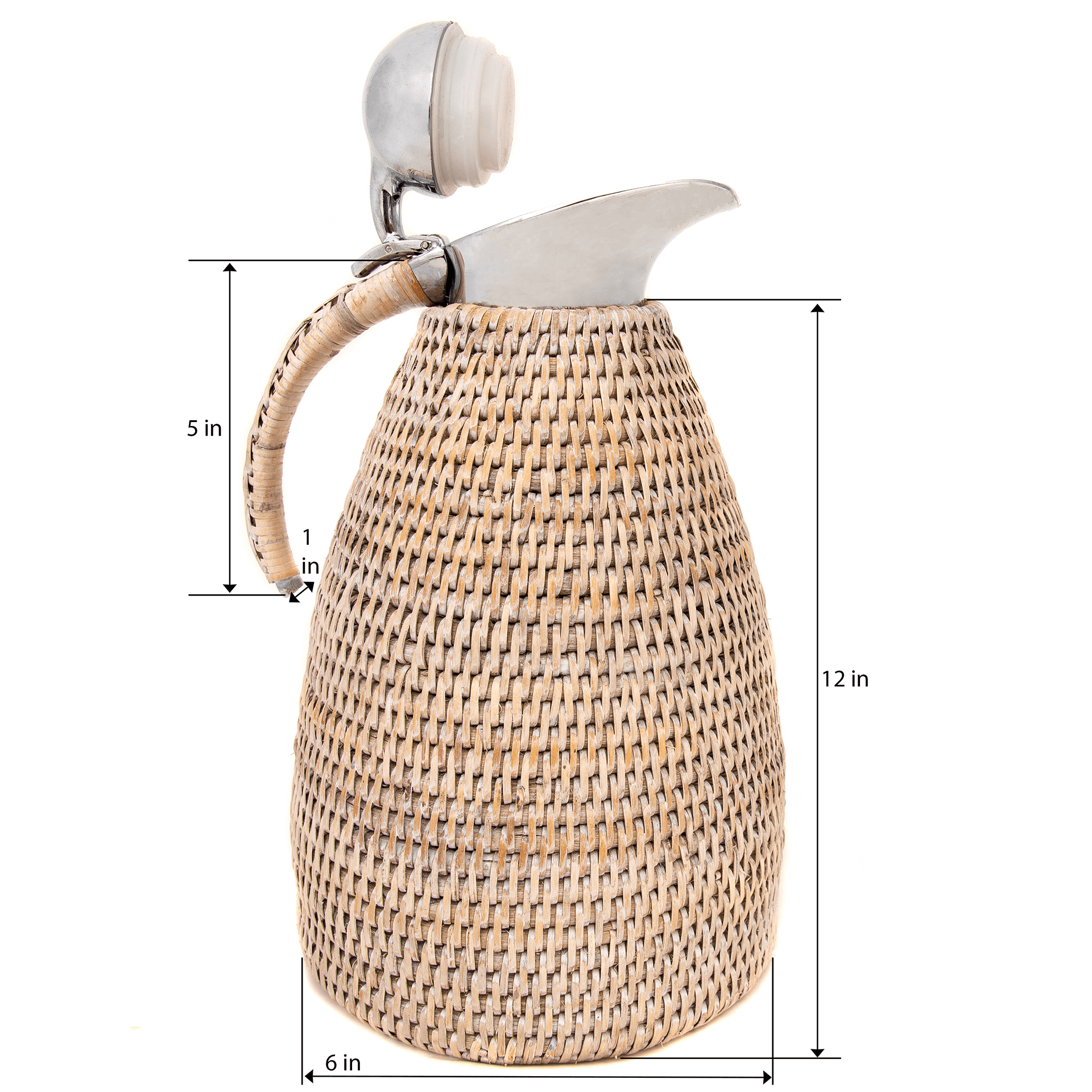 Artifacts Rattan™ 1.5 Liter Stainless Steel Thermos: Honey Brown