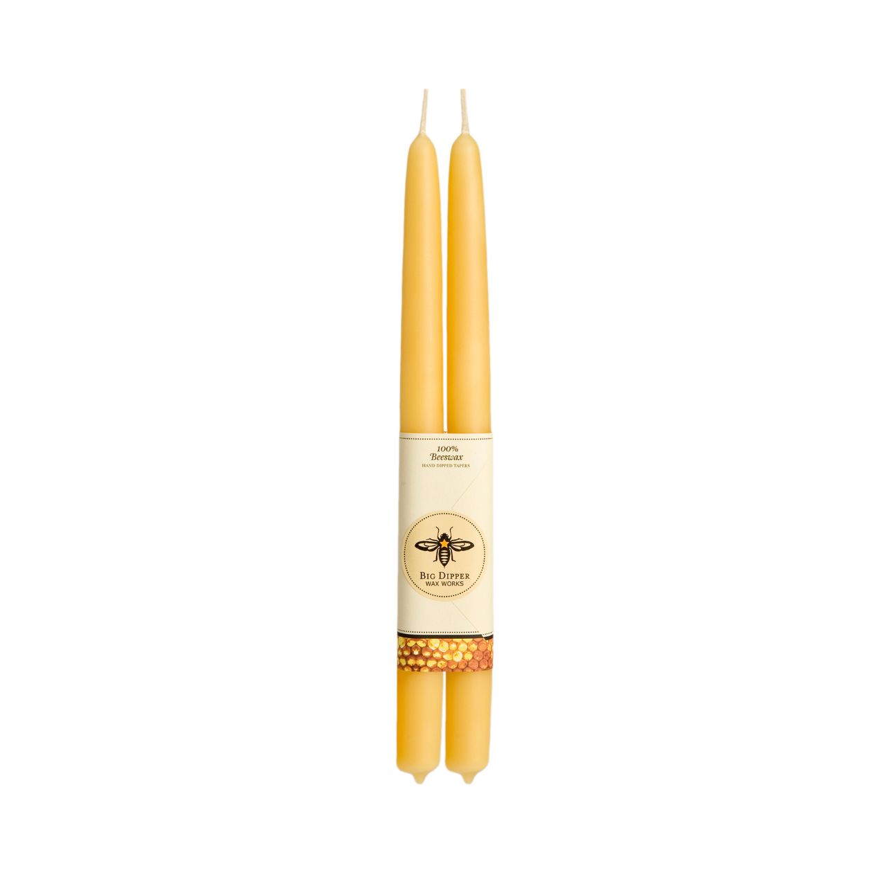 Taper Candles – 100% Pure Beeswax – Hand-Dipped: Natural / Standard (12" x 7/8")