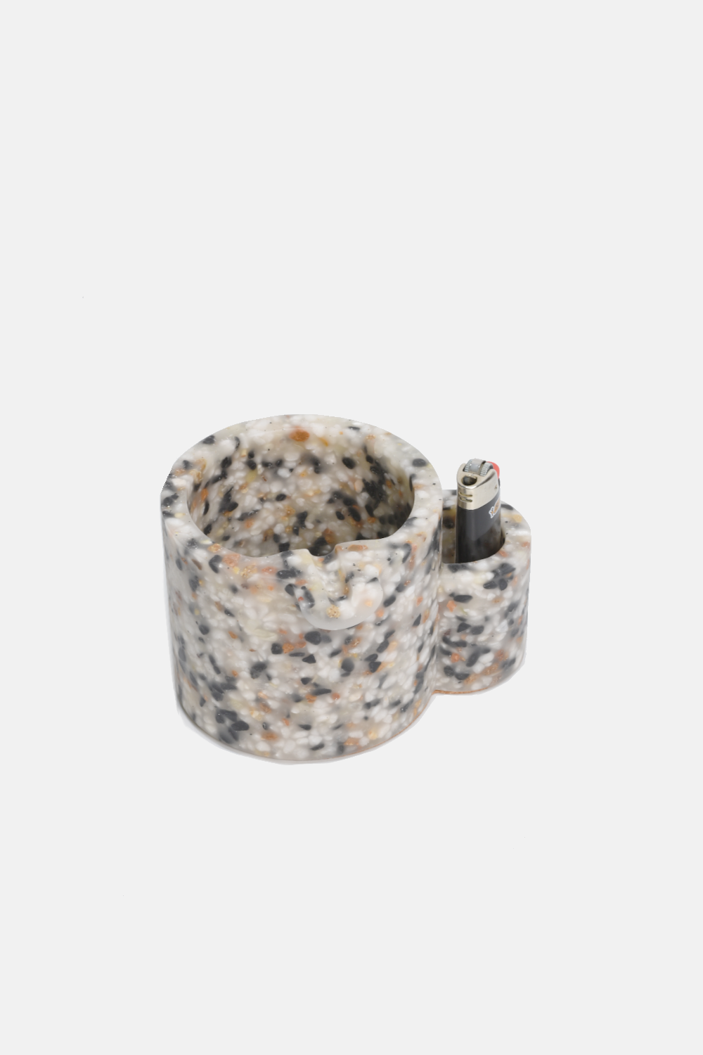 Large Terrazzo Ashtray with Lighter Holder: Standard