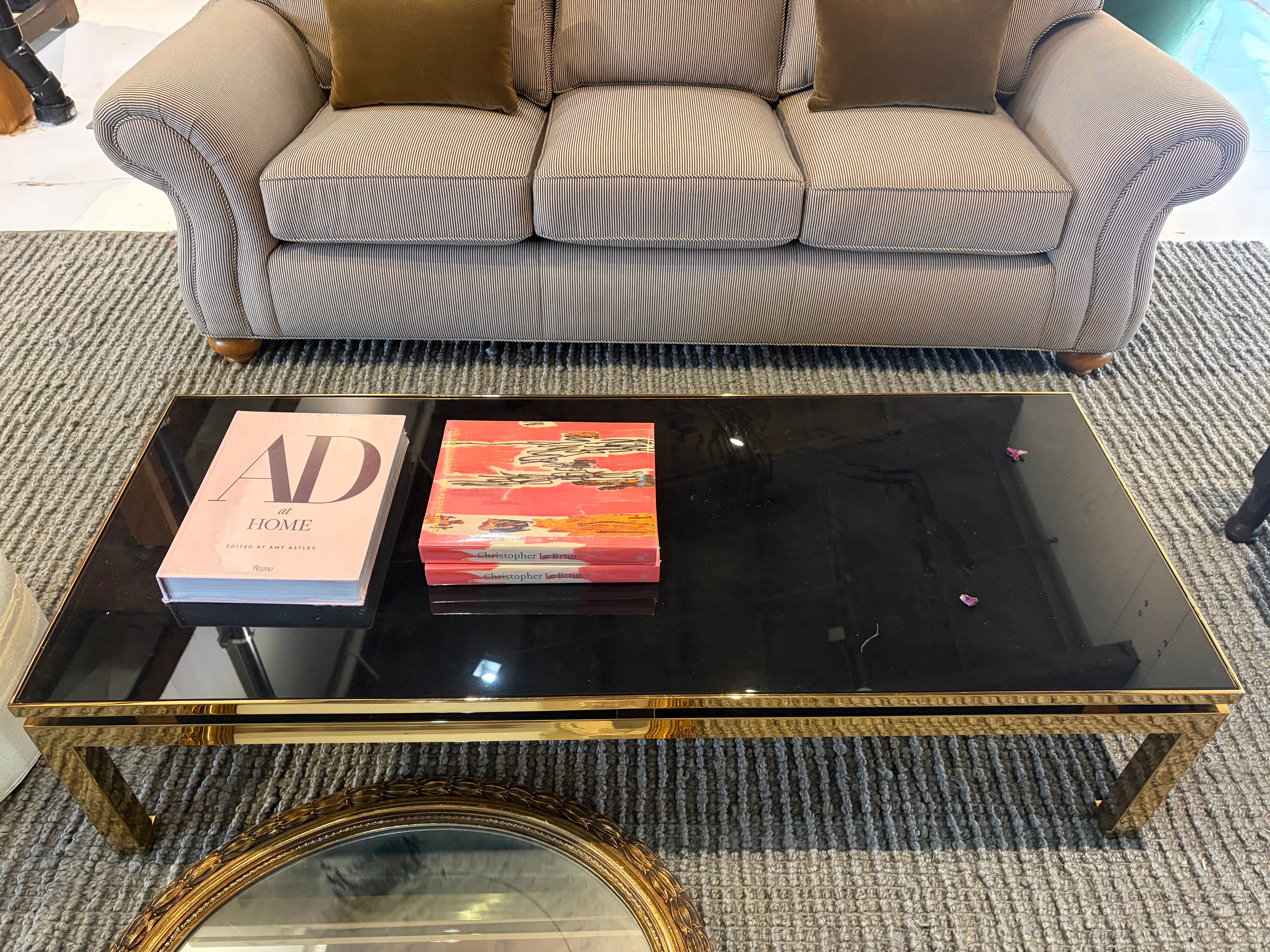 1970's Smoked Glass/Brass Coffee Table
