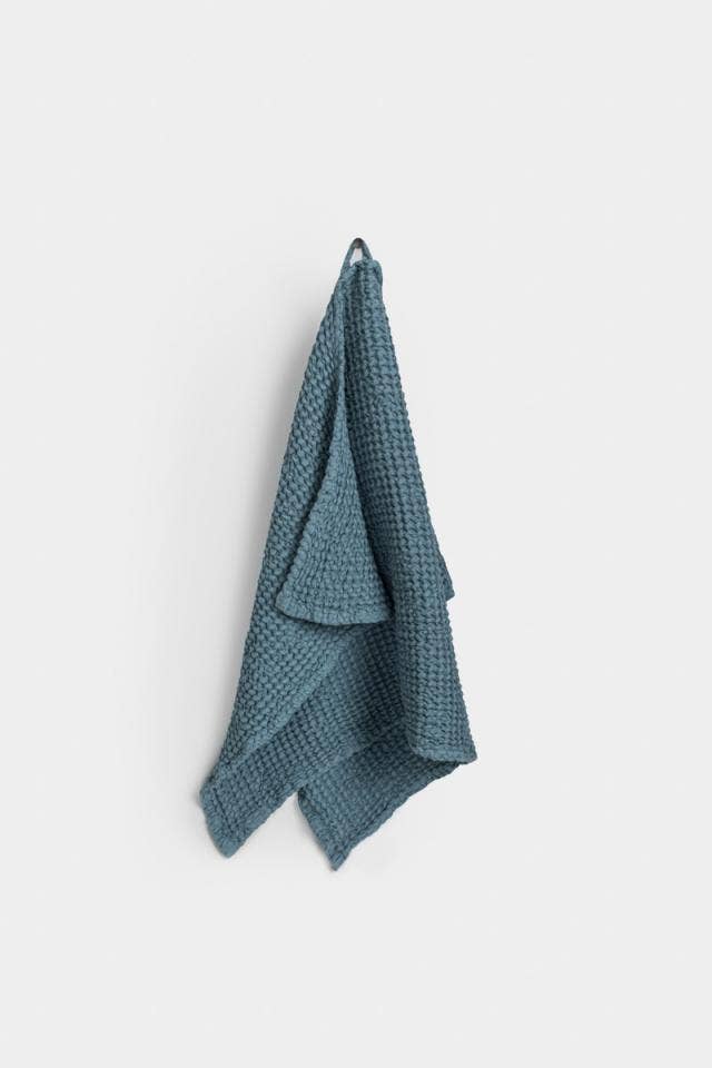 Waffle kitchen towel | Tea towel | Dish towel: Grey blue
