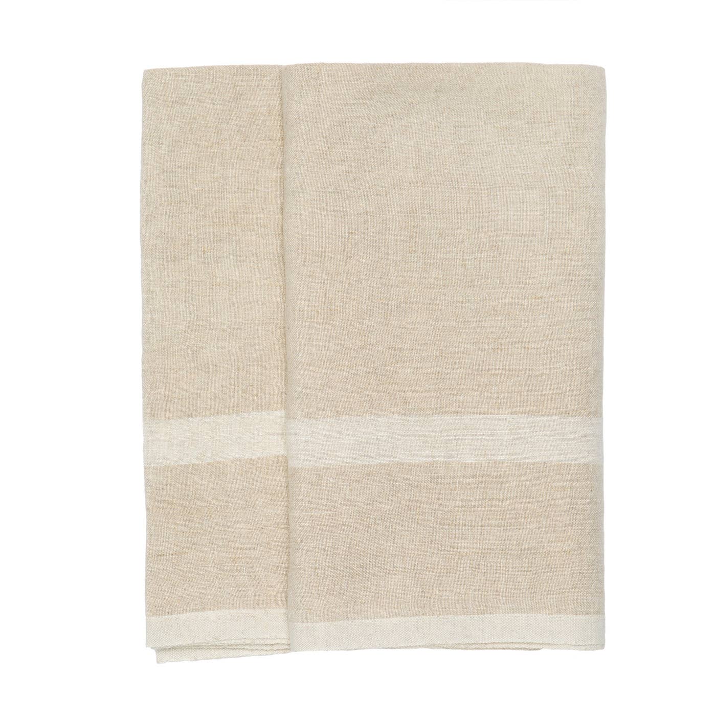 Laundered Linen Natural/White Towels 20x30