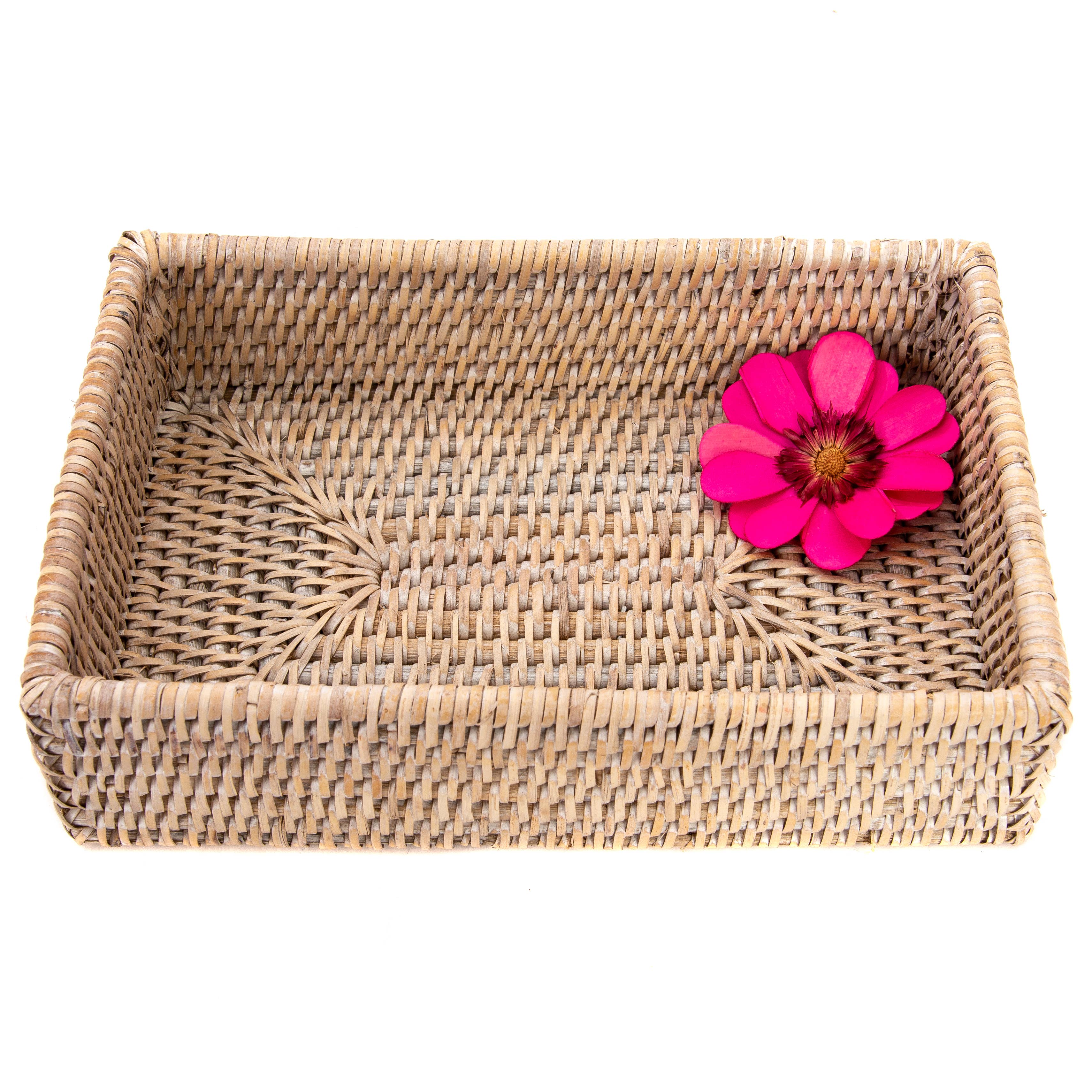 Artifacts Rattan™ Guest Towel - Rectangular Napkin Holder: Tudor Black