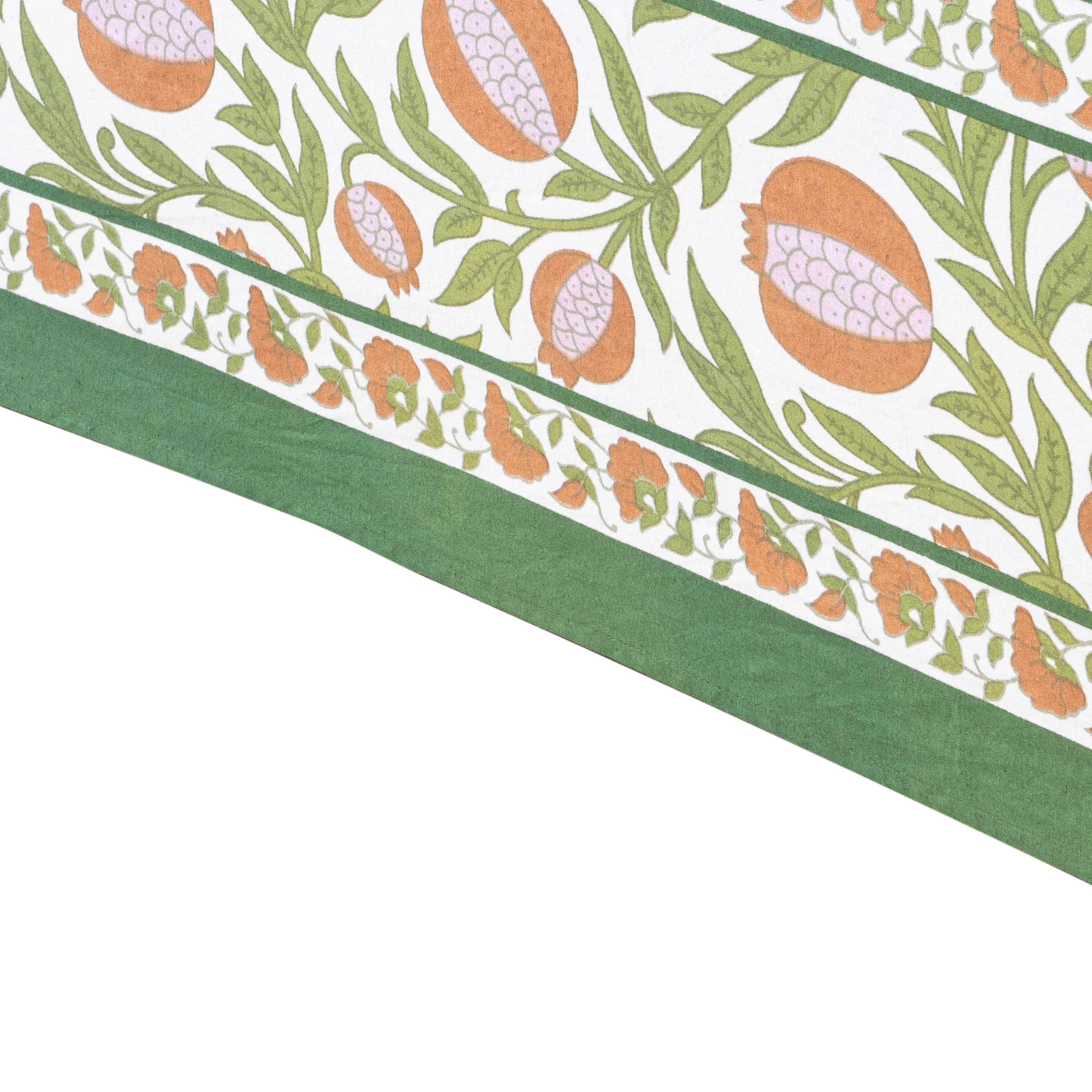 Grenadine Orange & Green Tablecloth: 59" x 59"