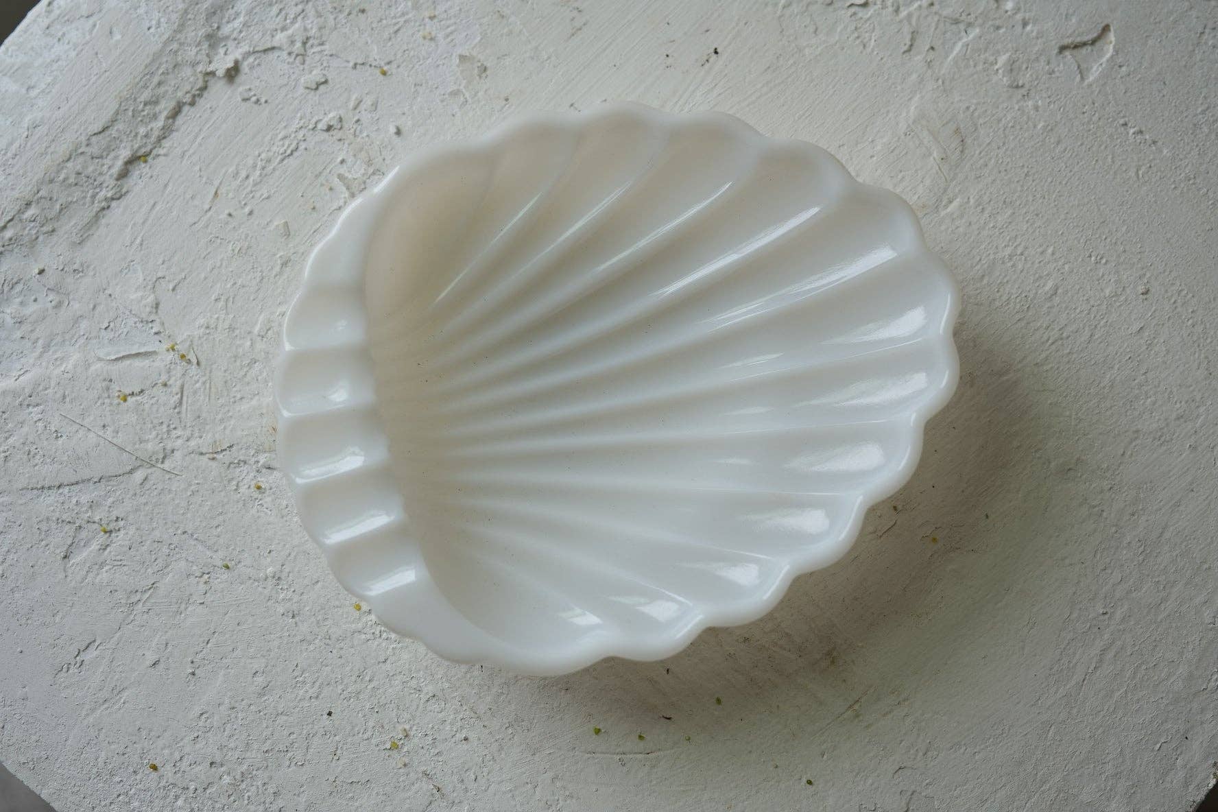 Shell Milk Glass Dish