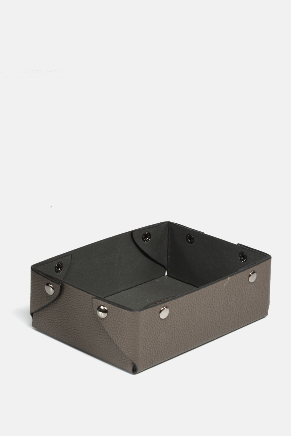 Catch-All Leather Tray: Grey Pebble