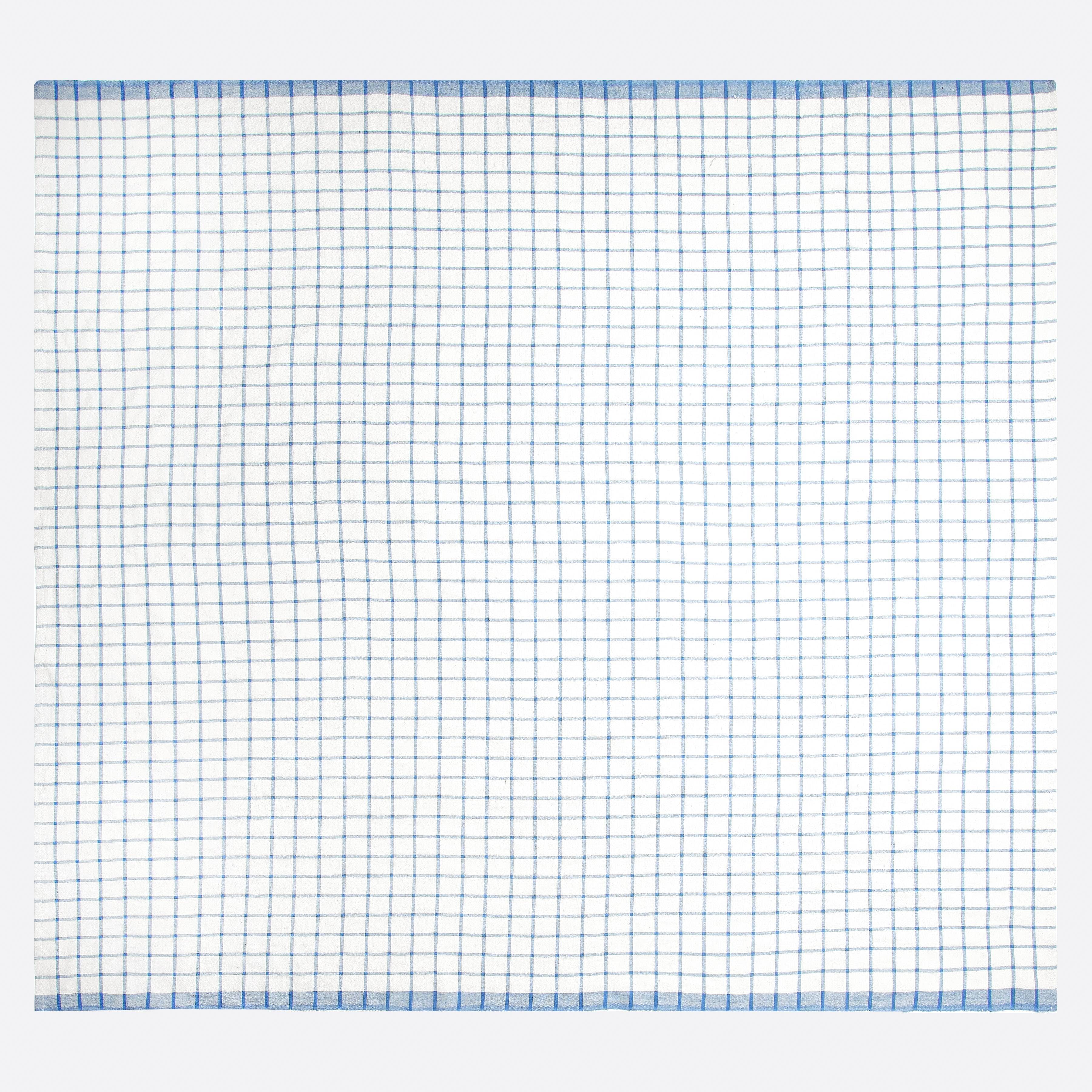 French Tablecloth Windowpane Blue & Natural: 60 x 90 - Rectangle - Seats 4-6