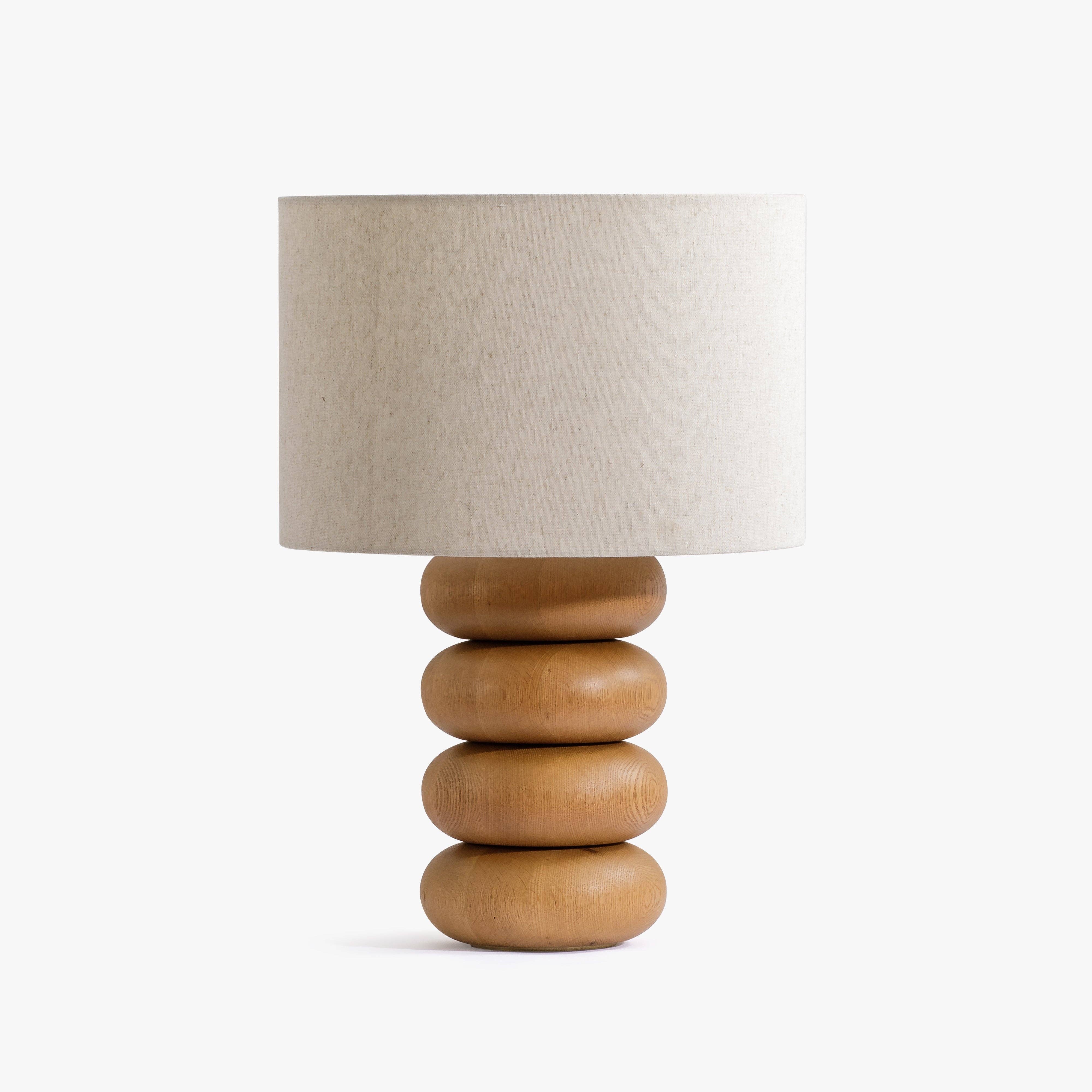 Sandia Oak Wood Table Lamp: Natural / Large
