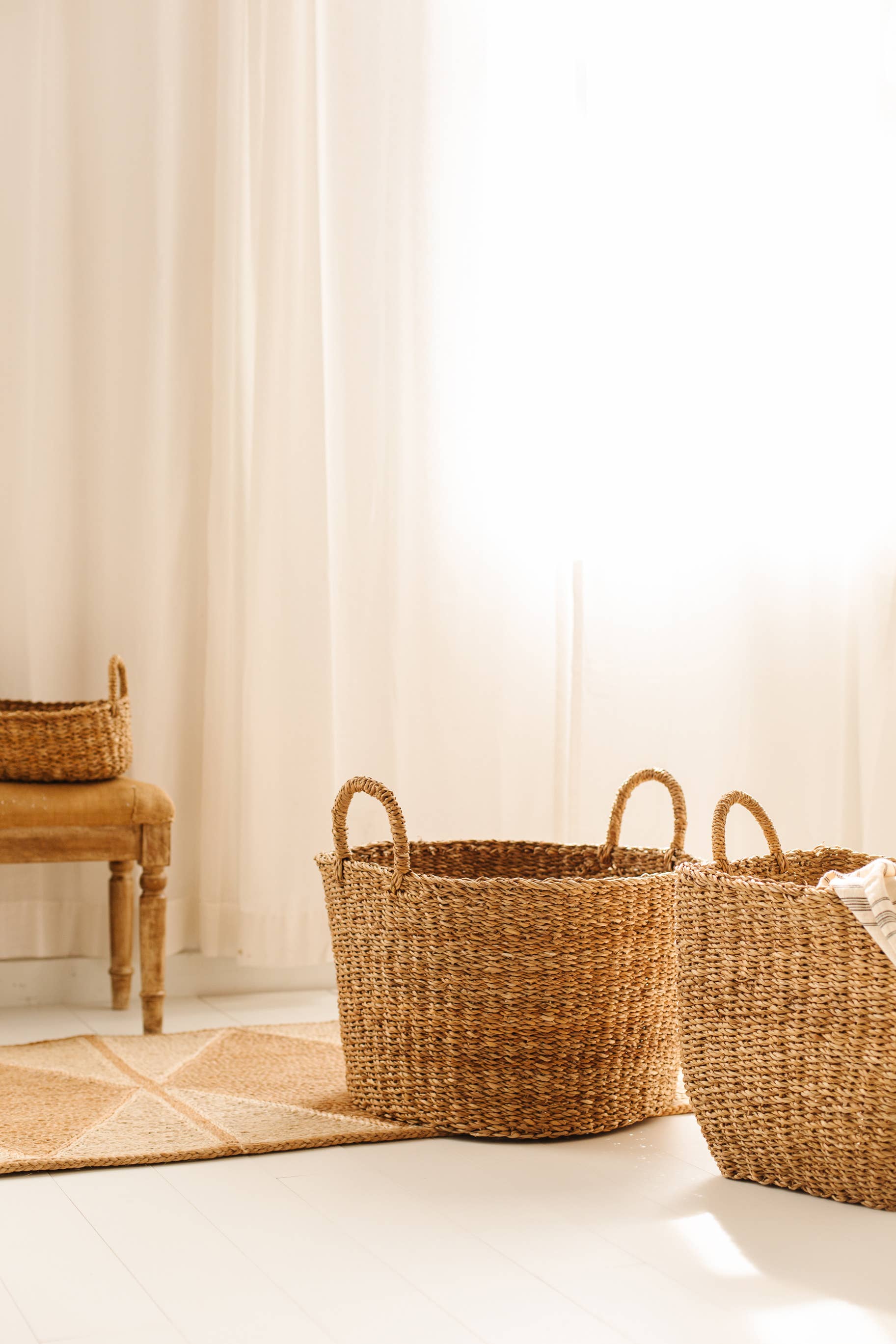 Round Laundry Basket, harvest